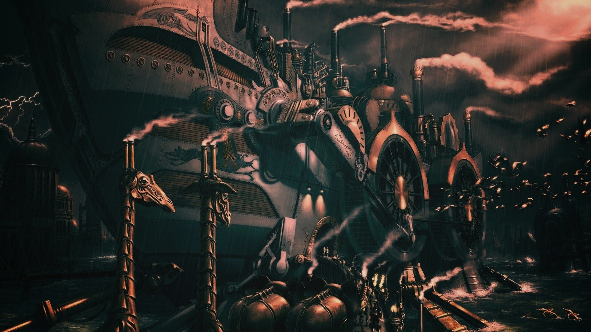 Ноев ковчег в стиле стимпанк обои