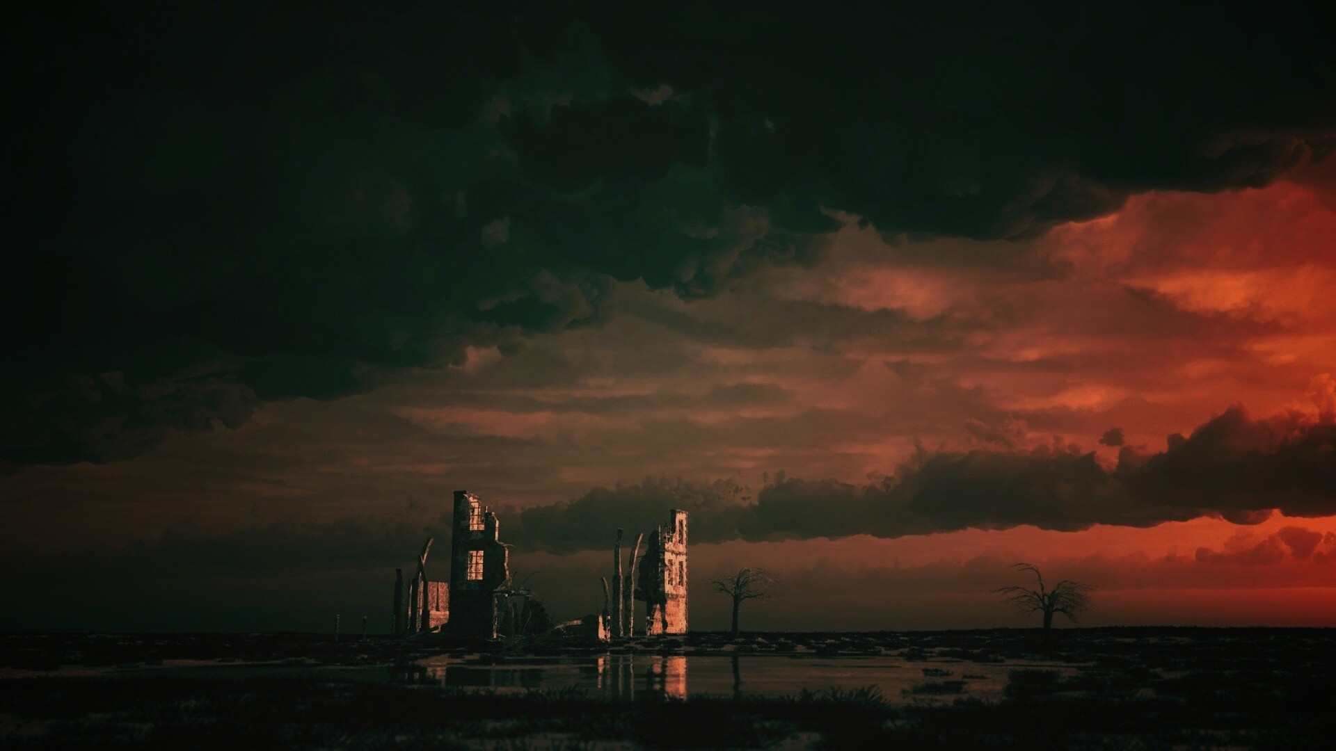 Руины здания обои