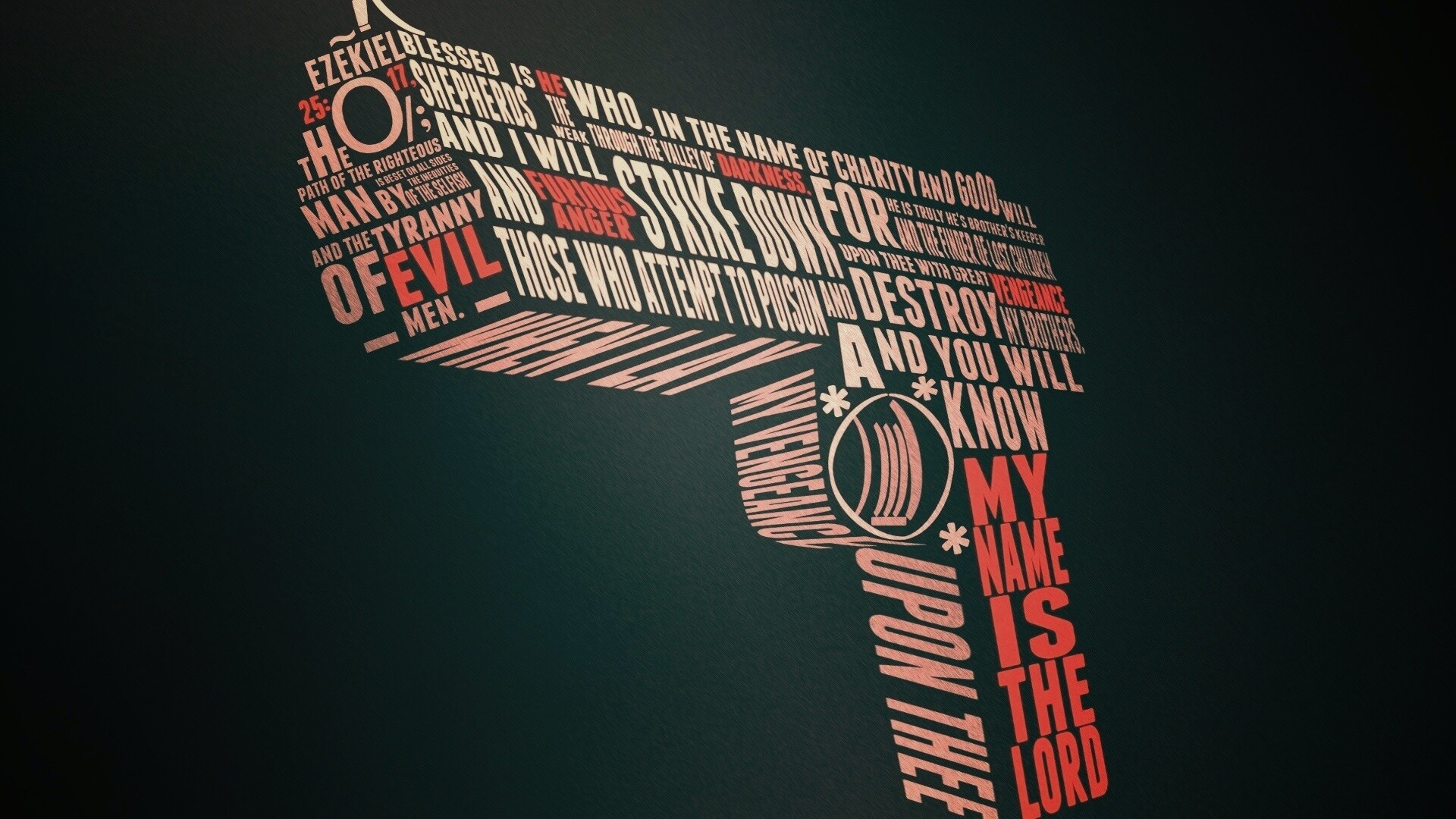 Пистолет из слов обои