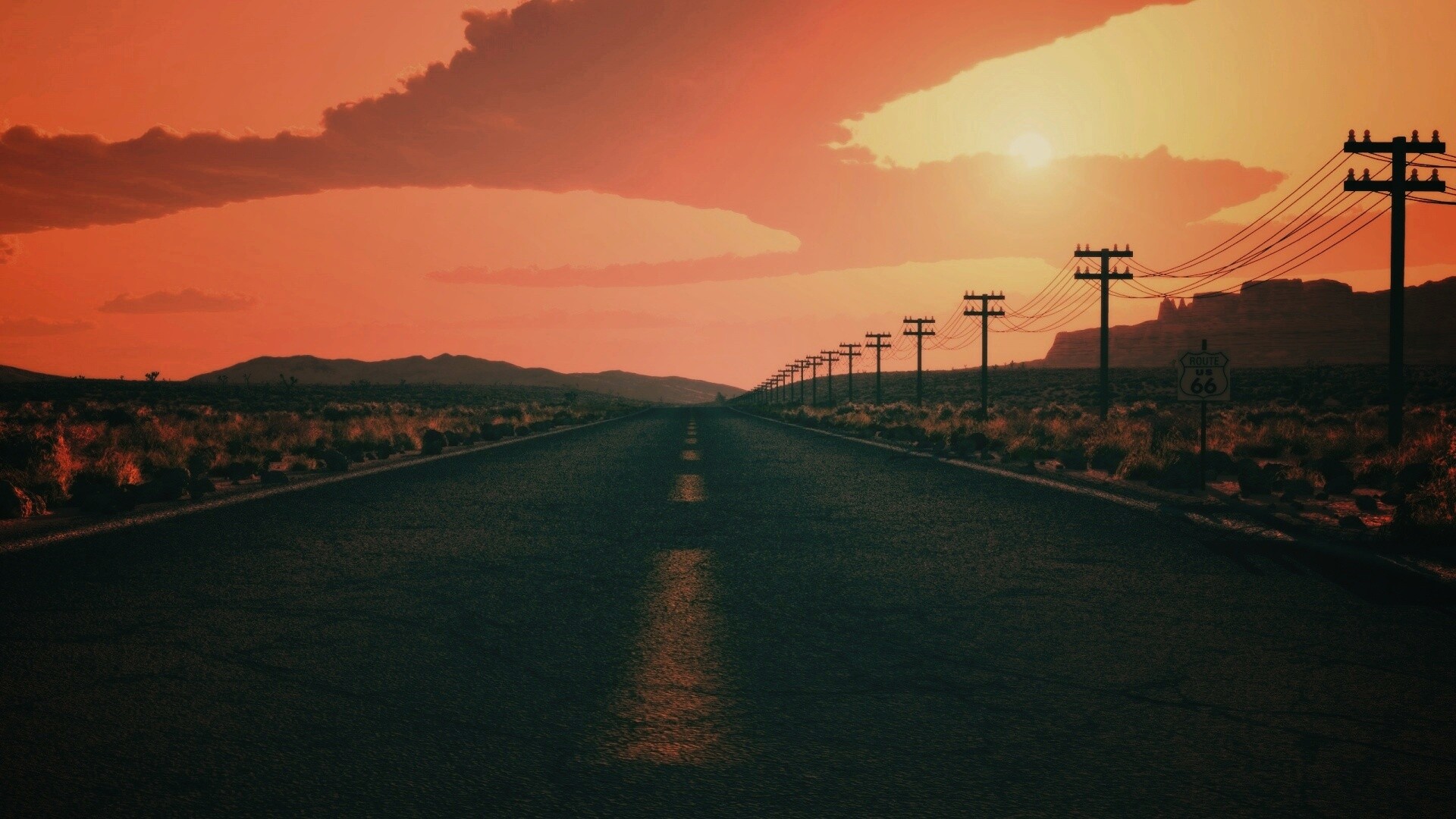 Дорога в пустыне обои