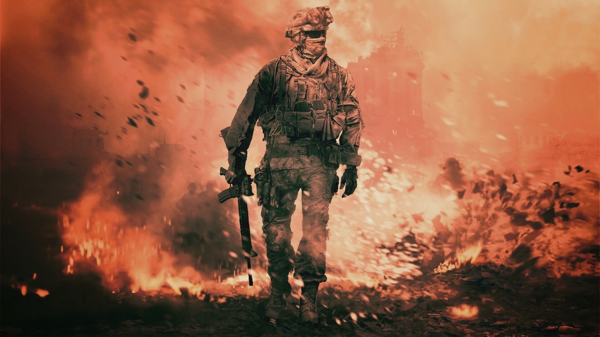 Солдат из modern warfare 2 обои