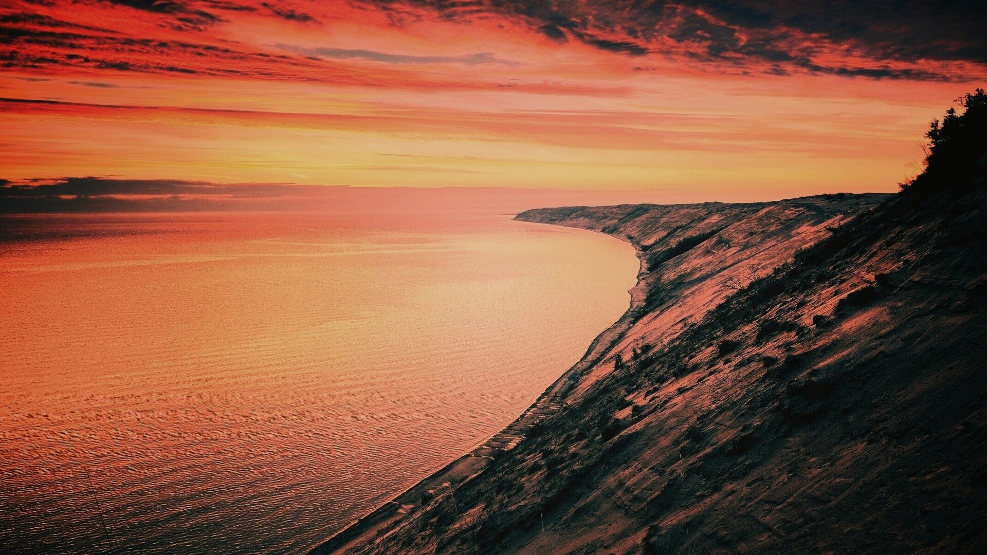 Море на закате обои