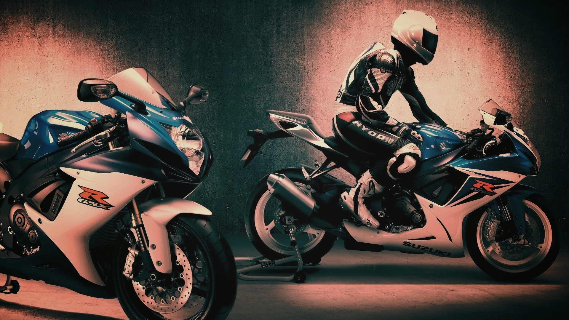 Suzuki и мотоциклист обои