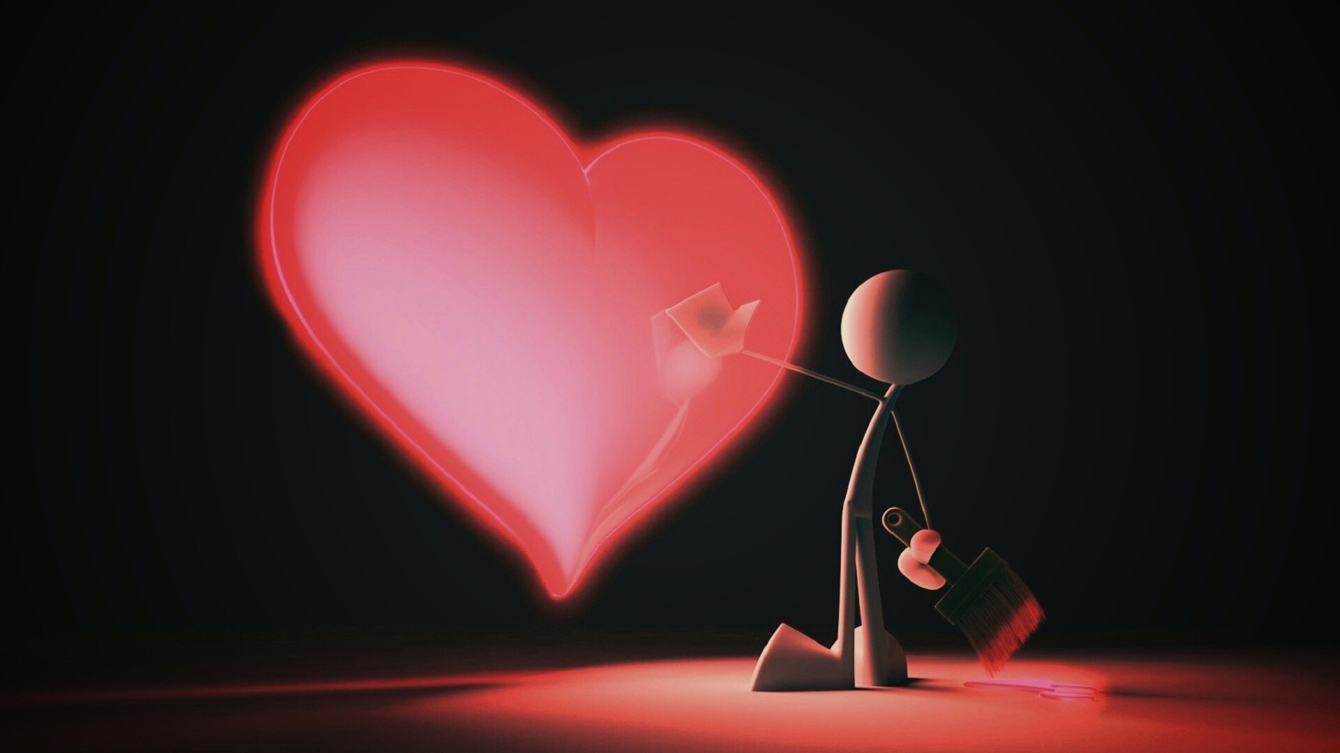 Нарисованное сердце обои