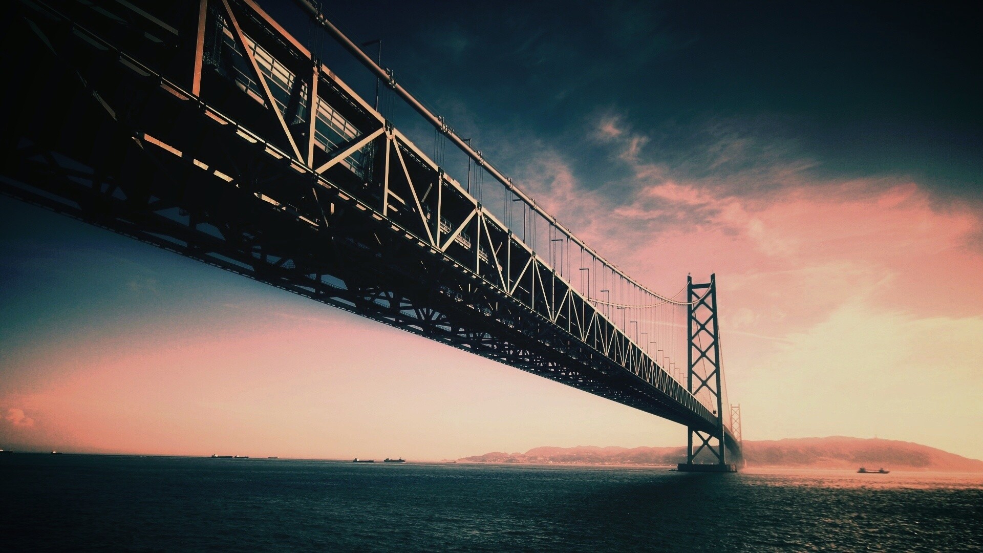 Мост Akashi Kaikyo в Японии обои