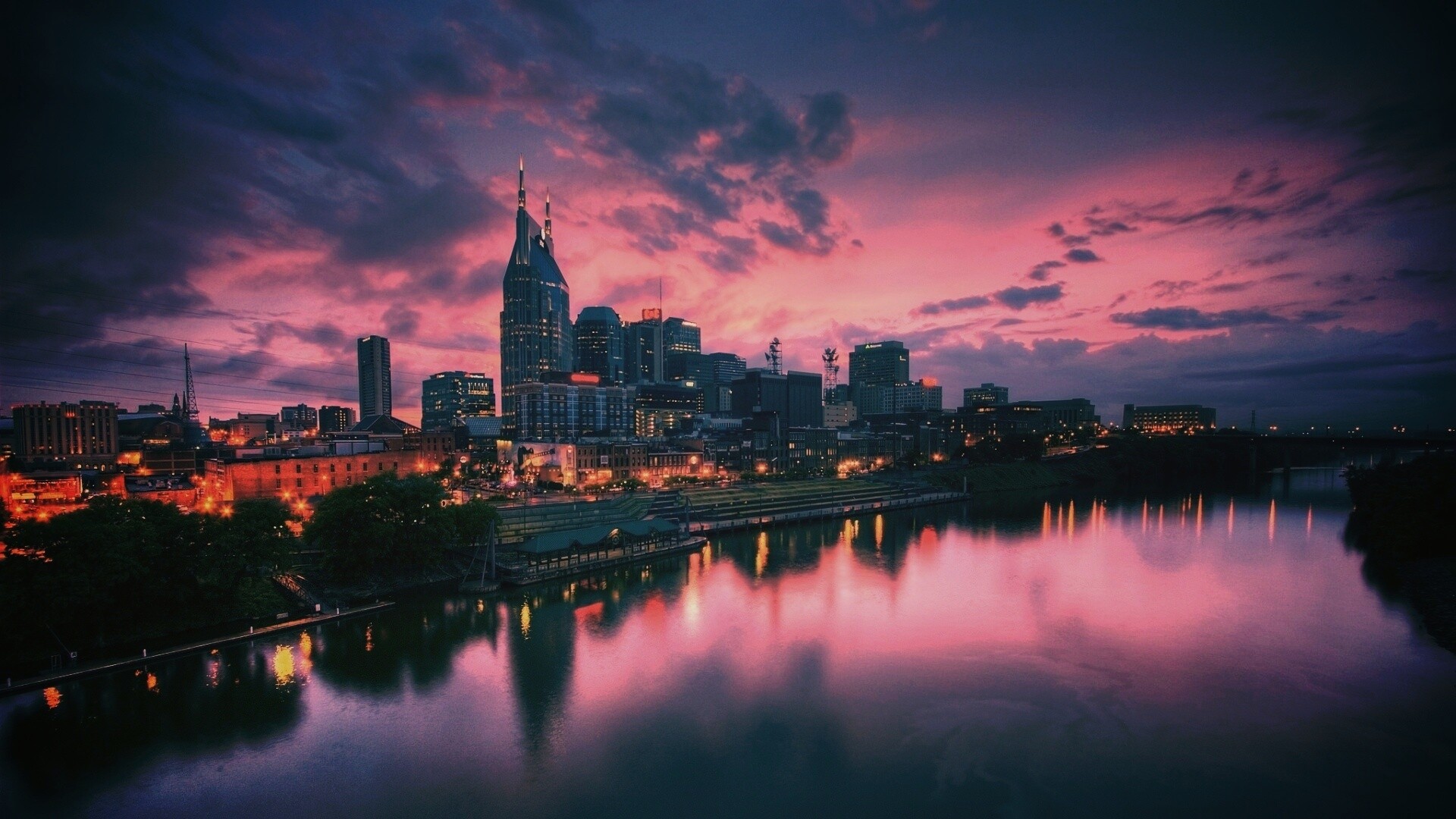 Ночной город обои