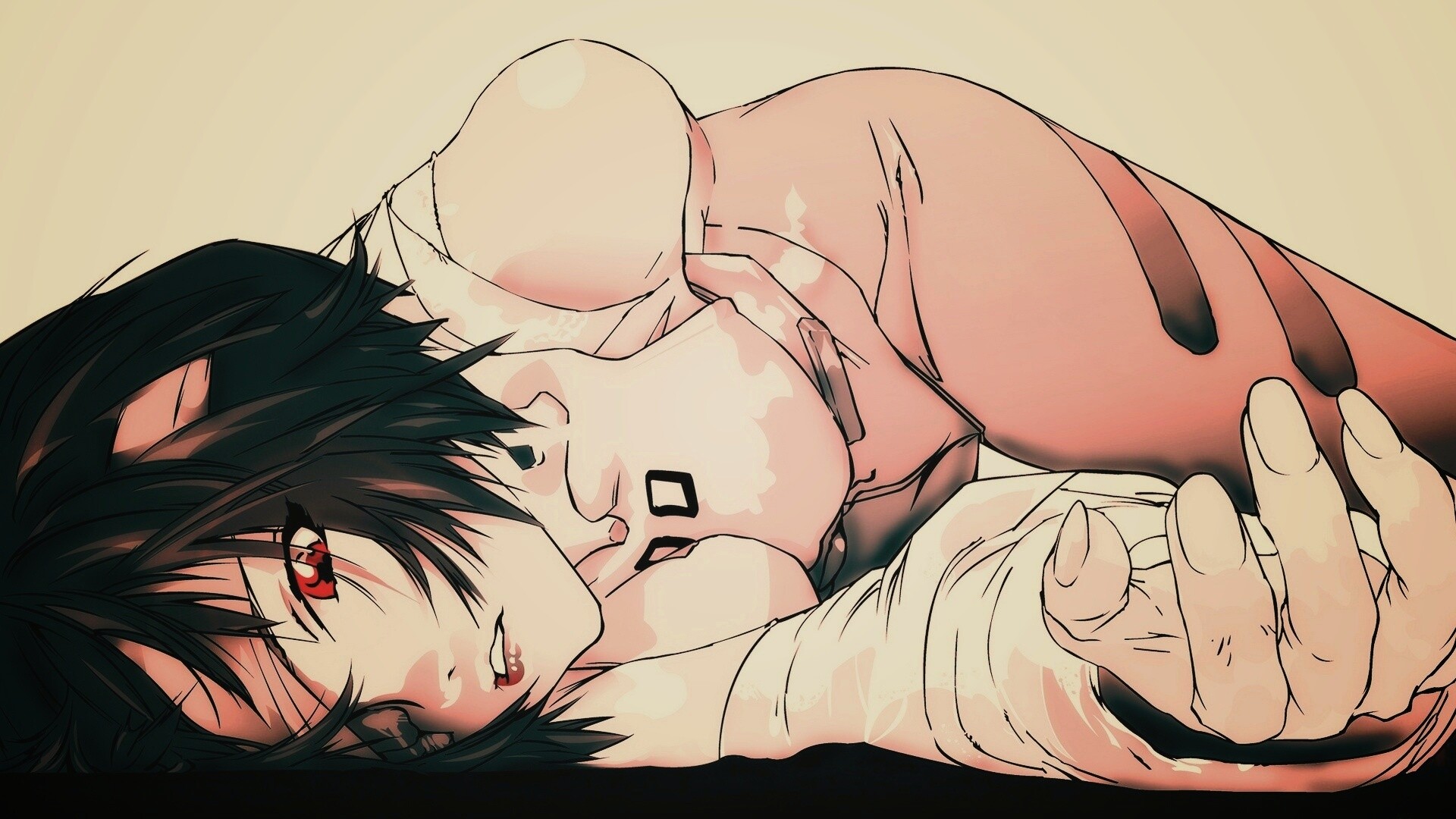 Девушка с красными глазами обои