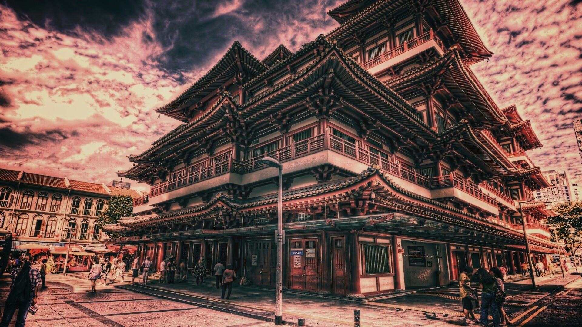 Храм в Сингапуре обои