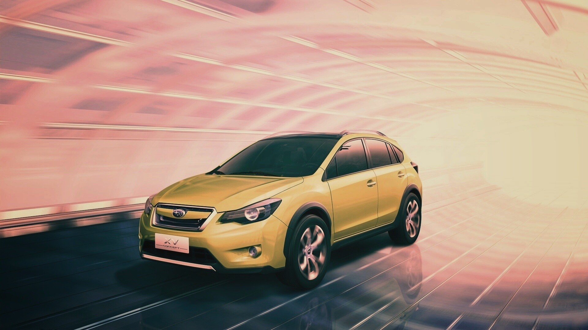 Субару в тоннеле обои