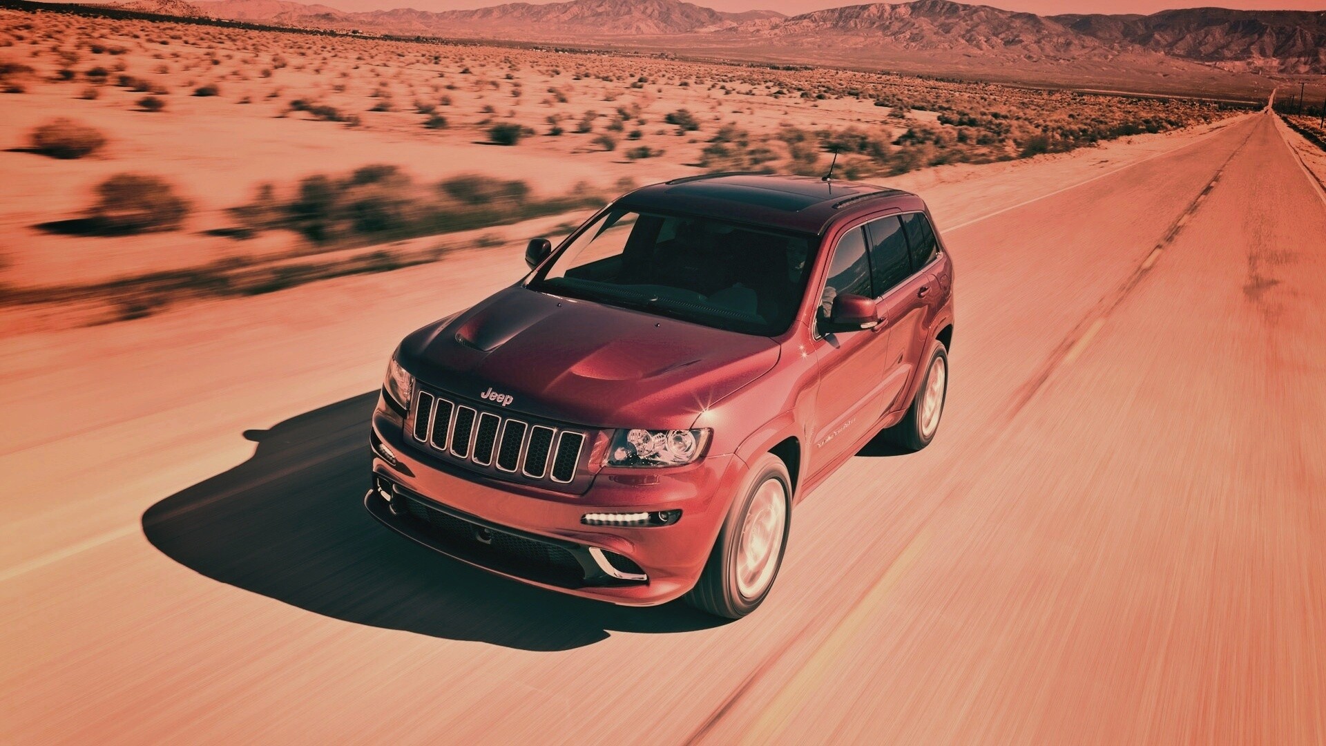 Красный Jeep обои