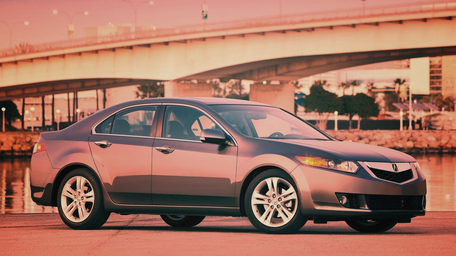 Acura на фоне моста обои