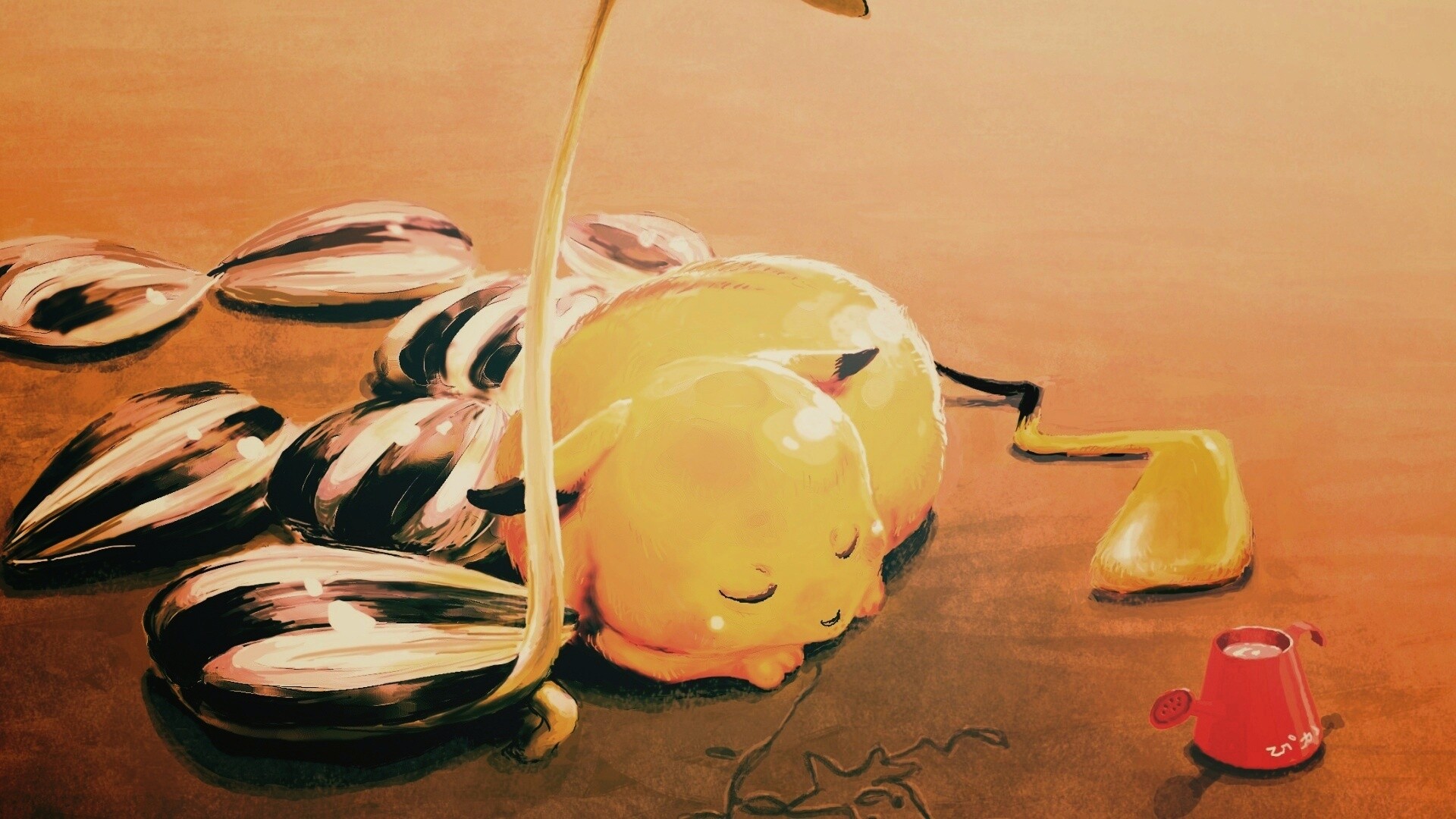 Пикачу отдыхает обои