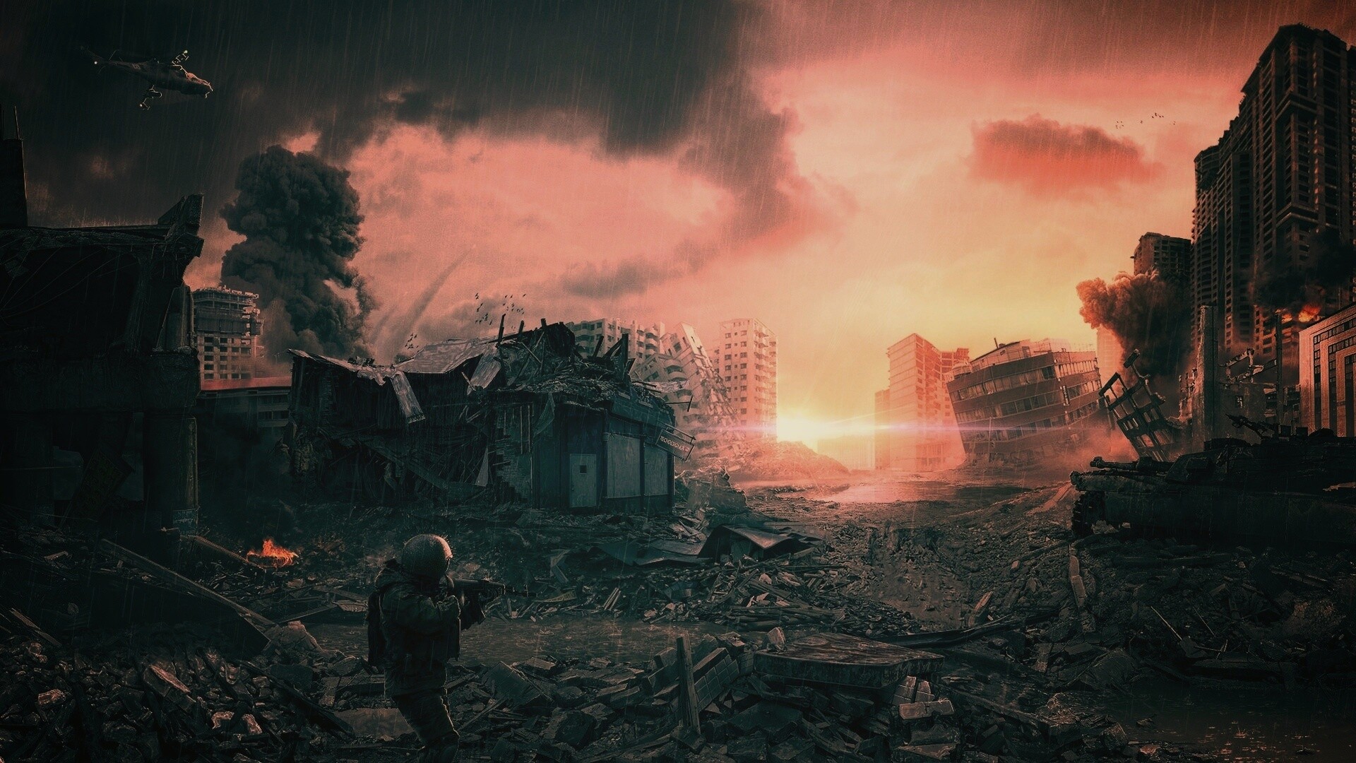 Город после войны обои