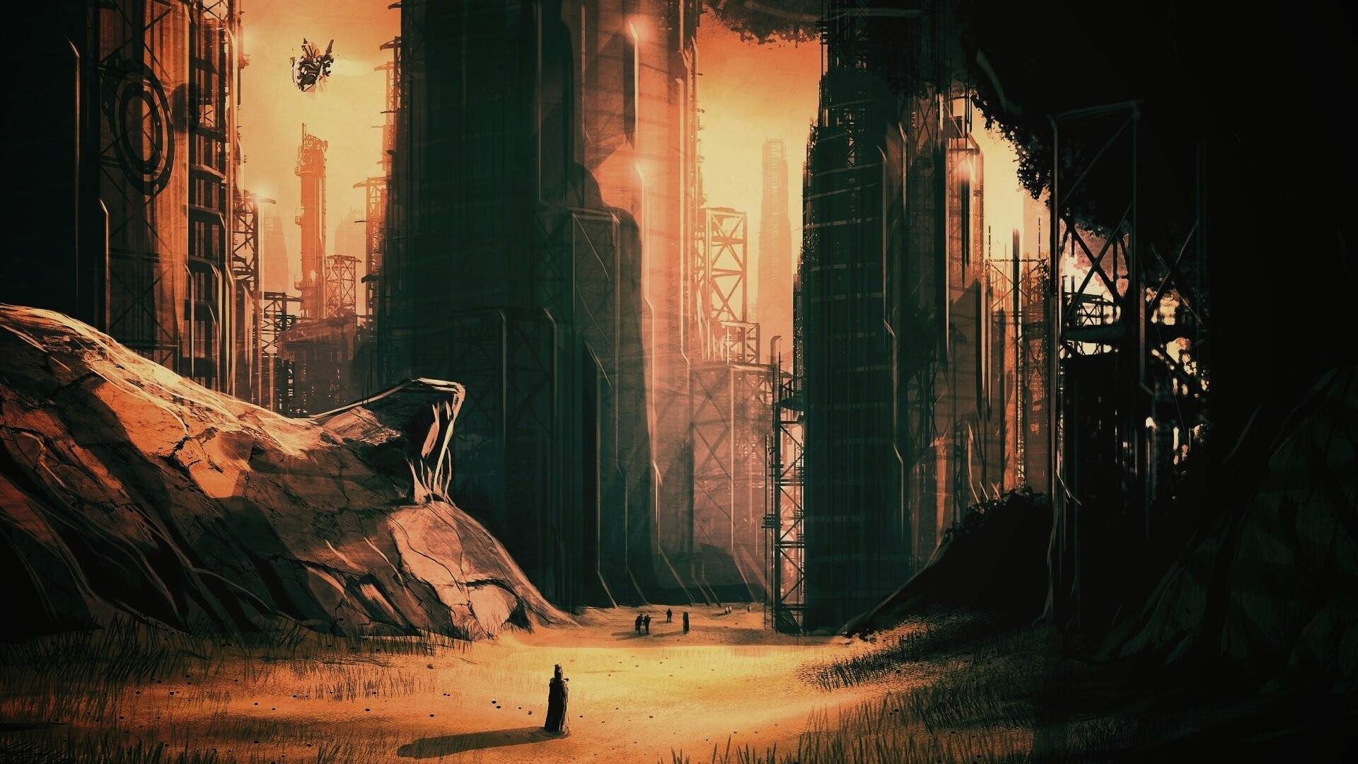 Технократический город обои