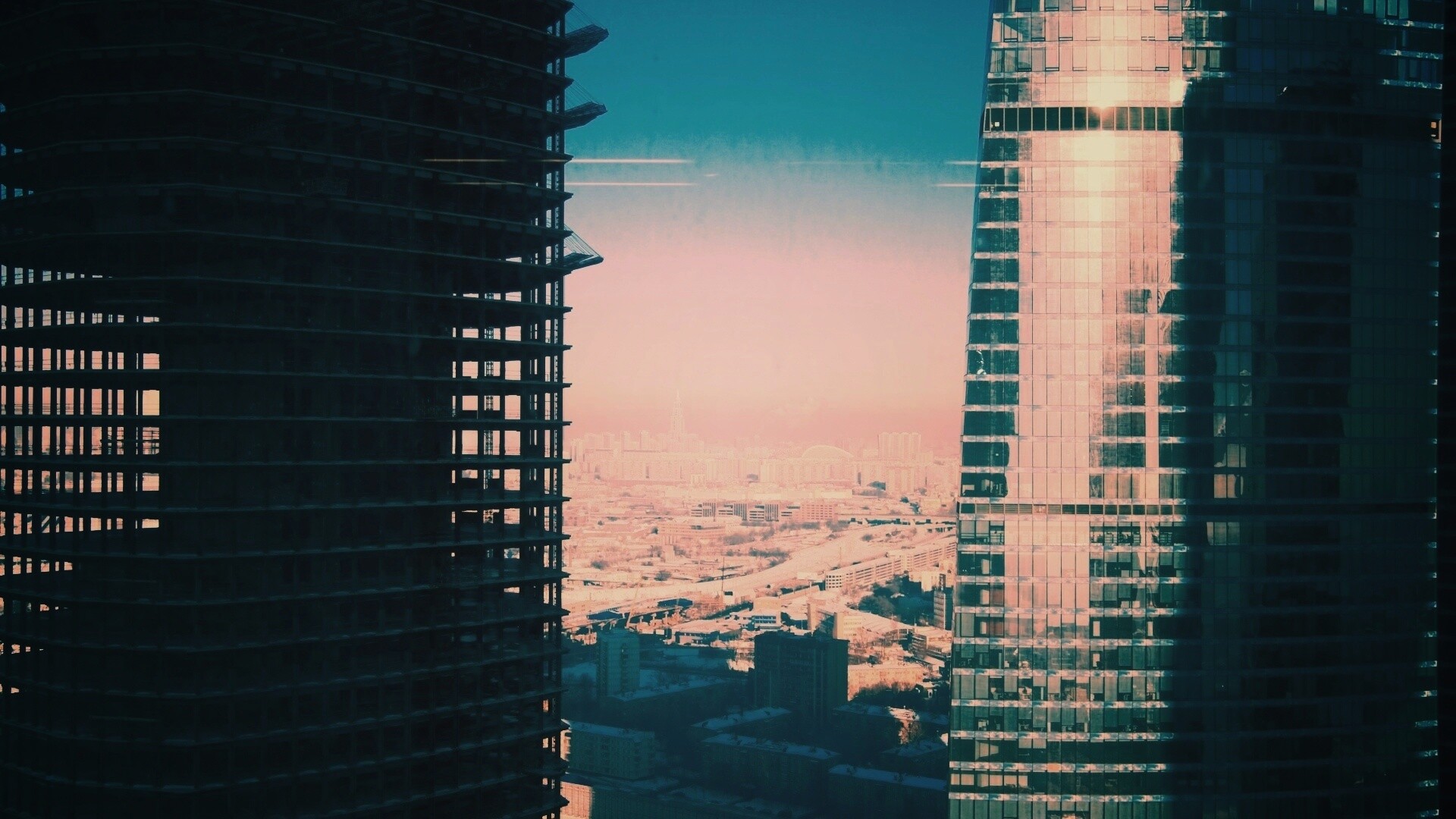 Строительство небоскреба в Москве обои