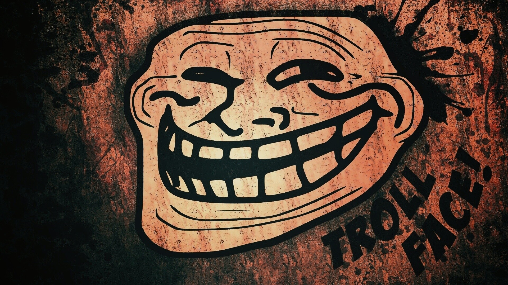 Trollface в стиле гранж обои