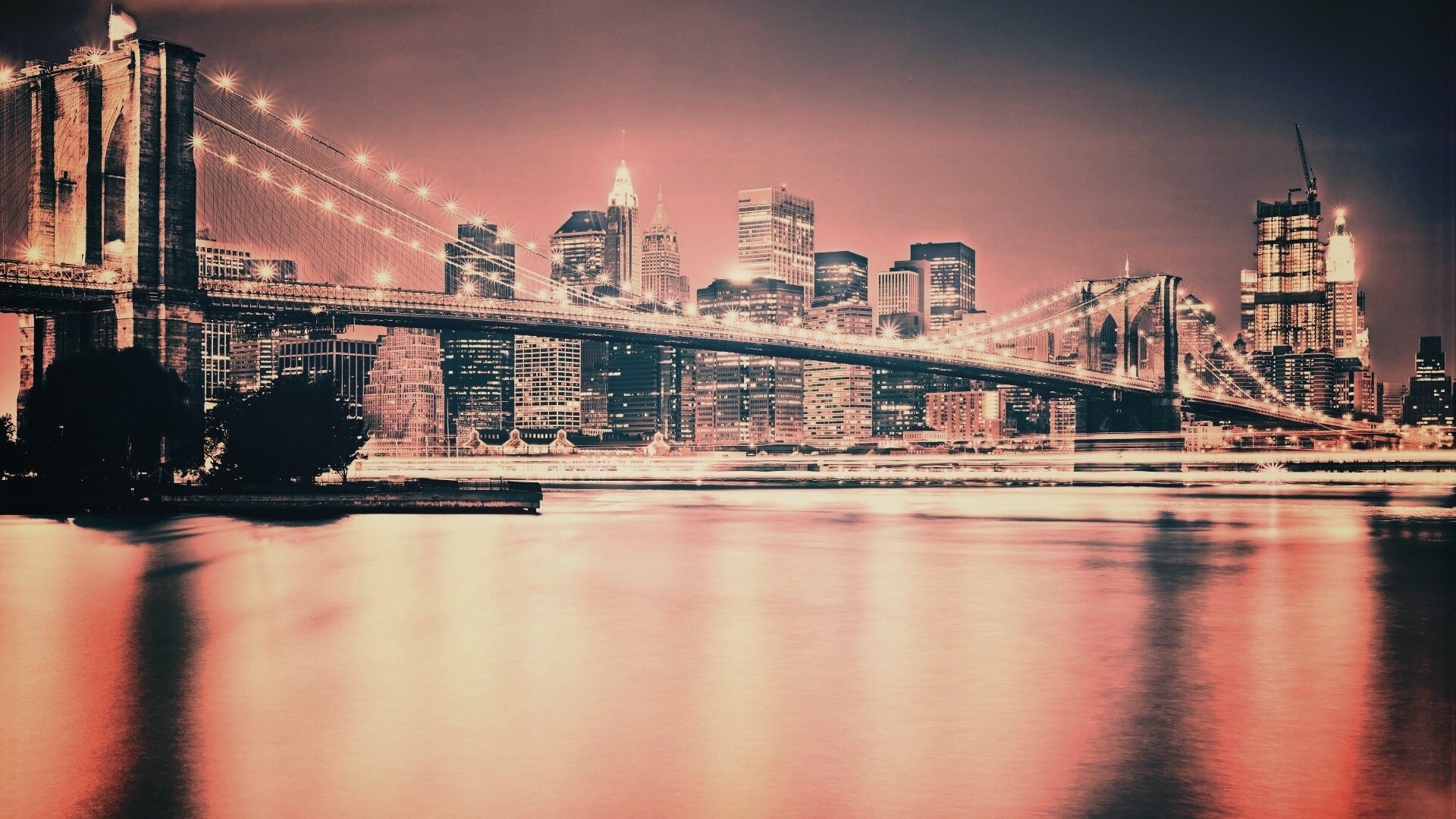 Огни ночного города обои