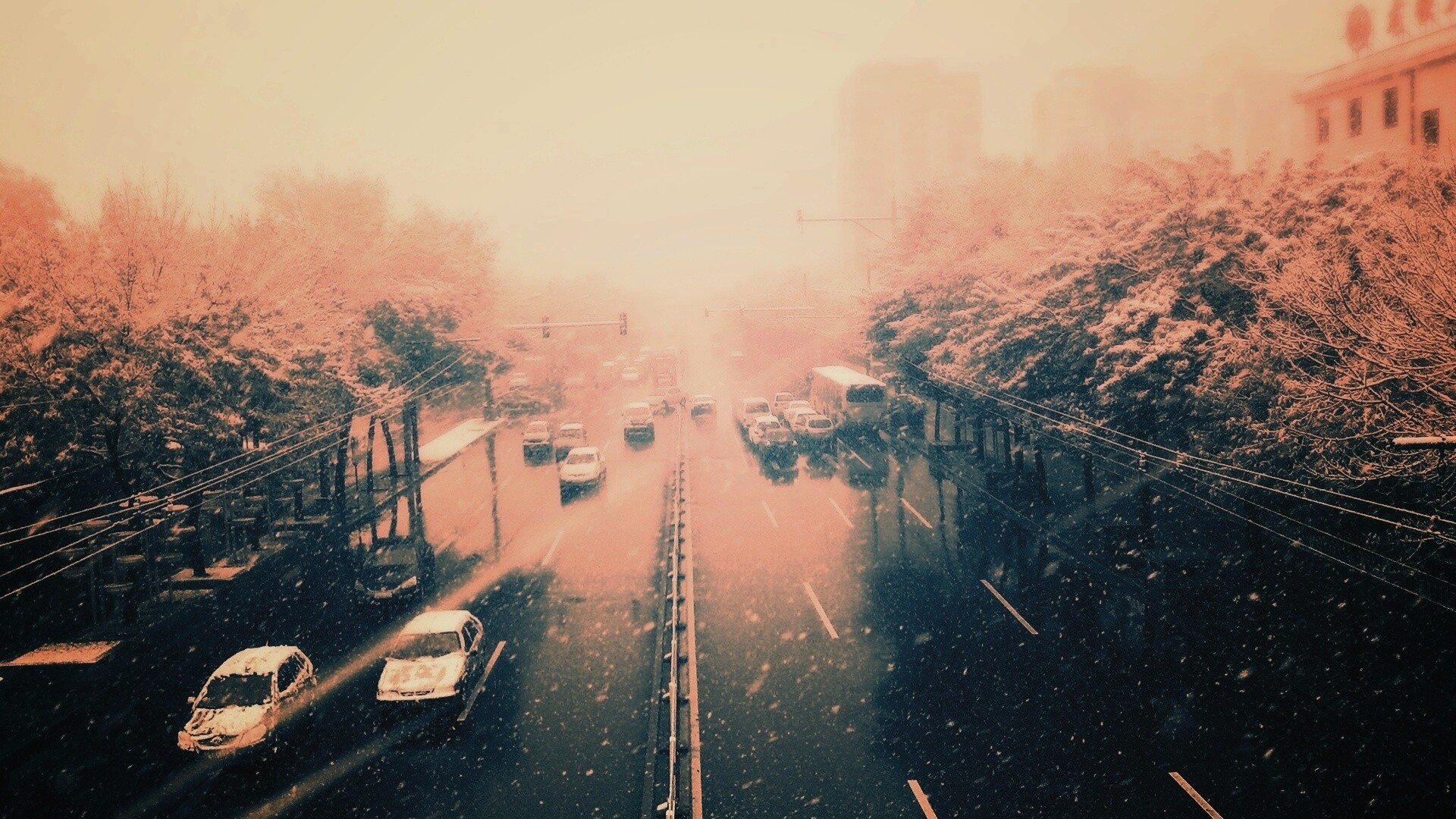 Снегопад в токио обои