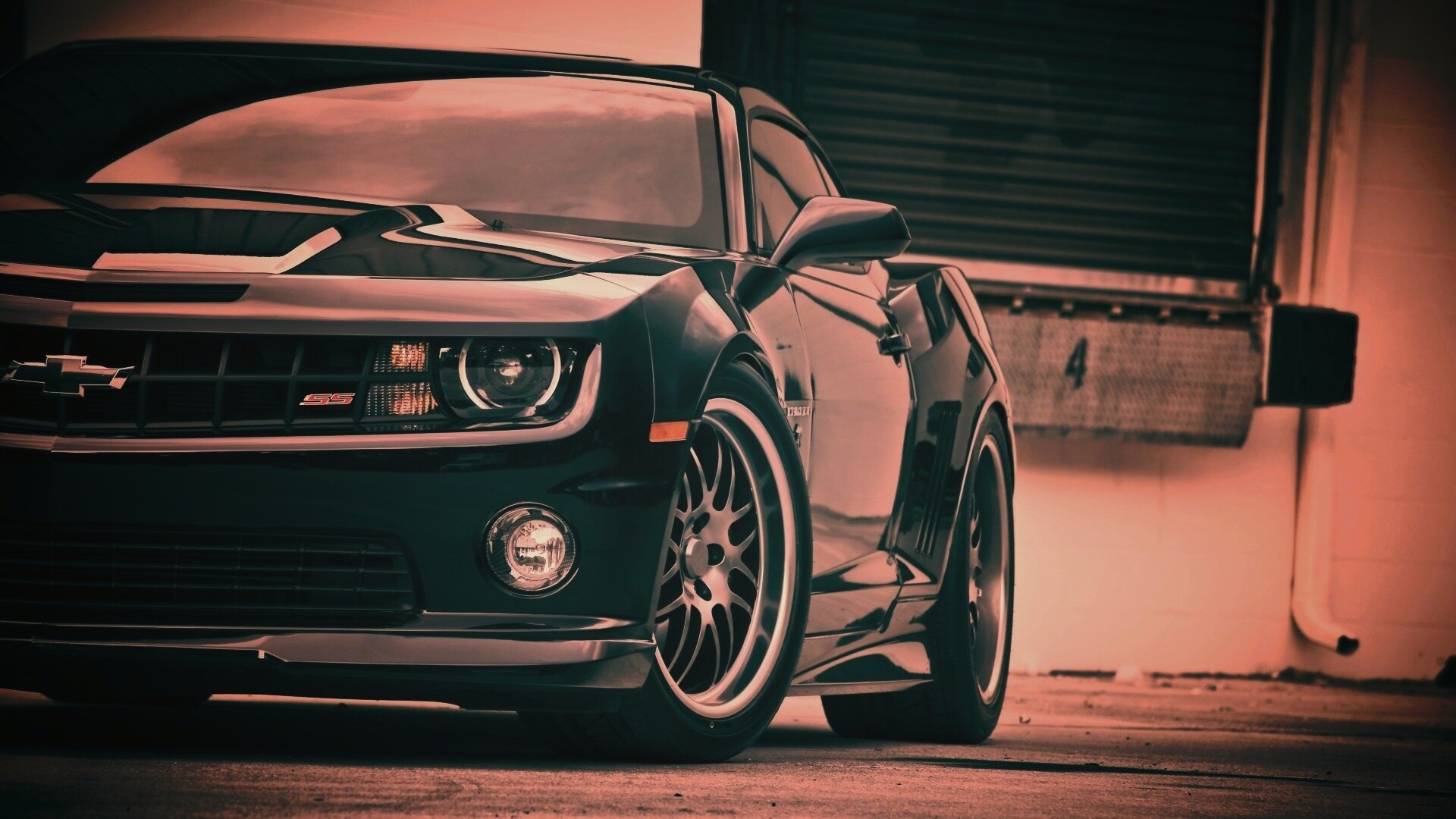 Черный шевроле обои