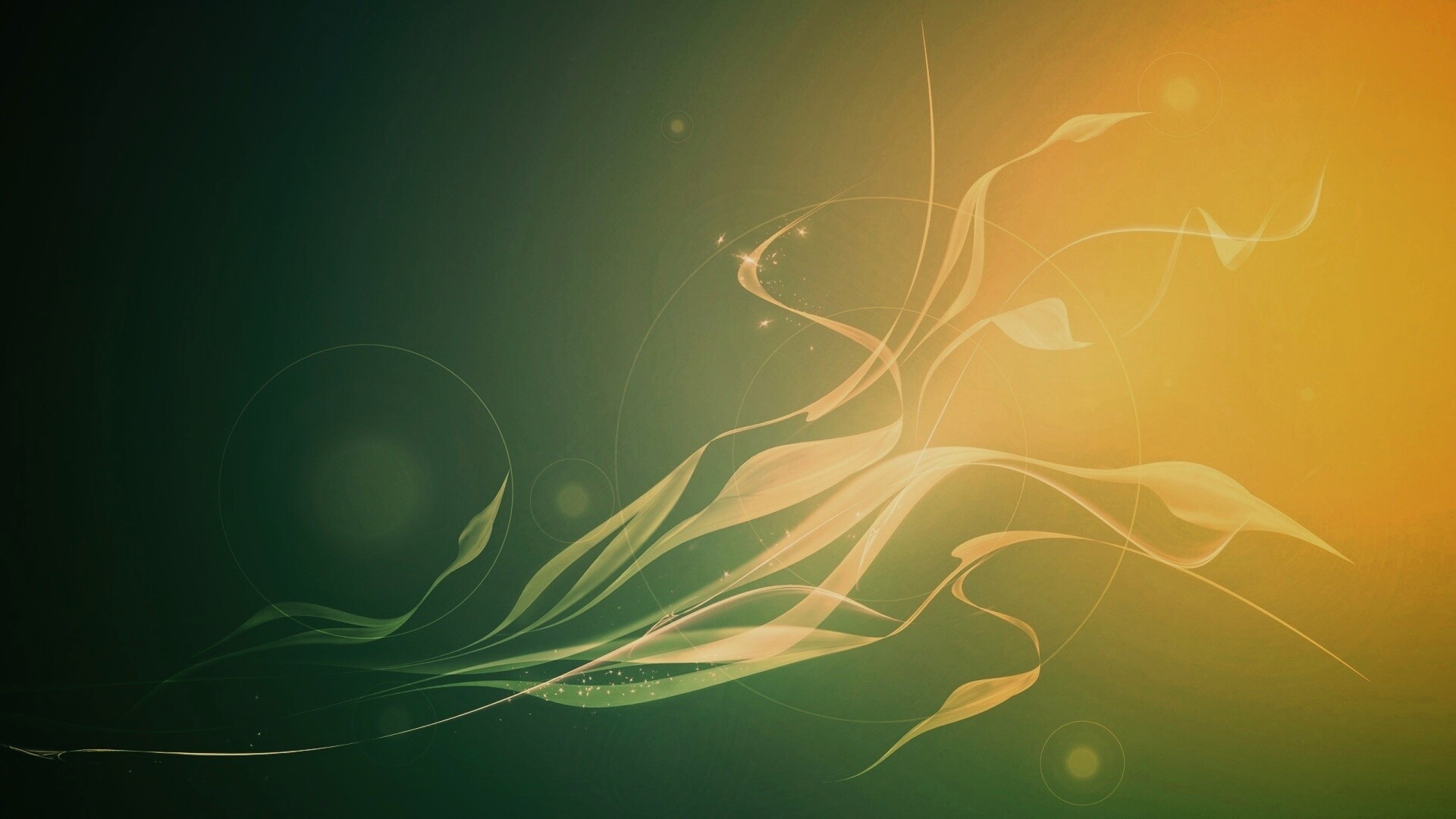 Зеленые абстрактные лепестки обои