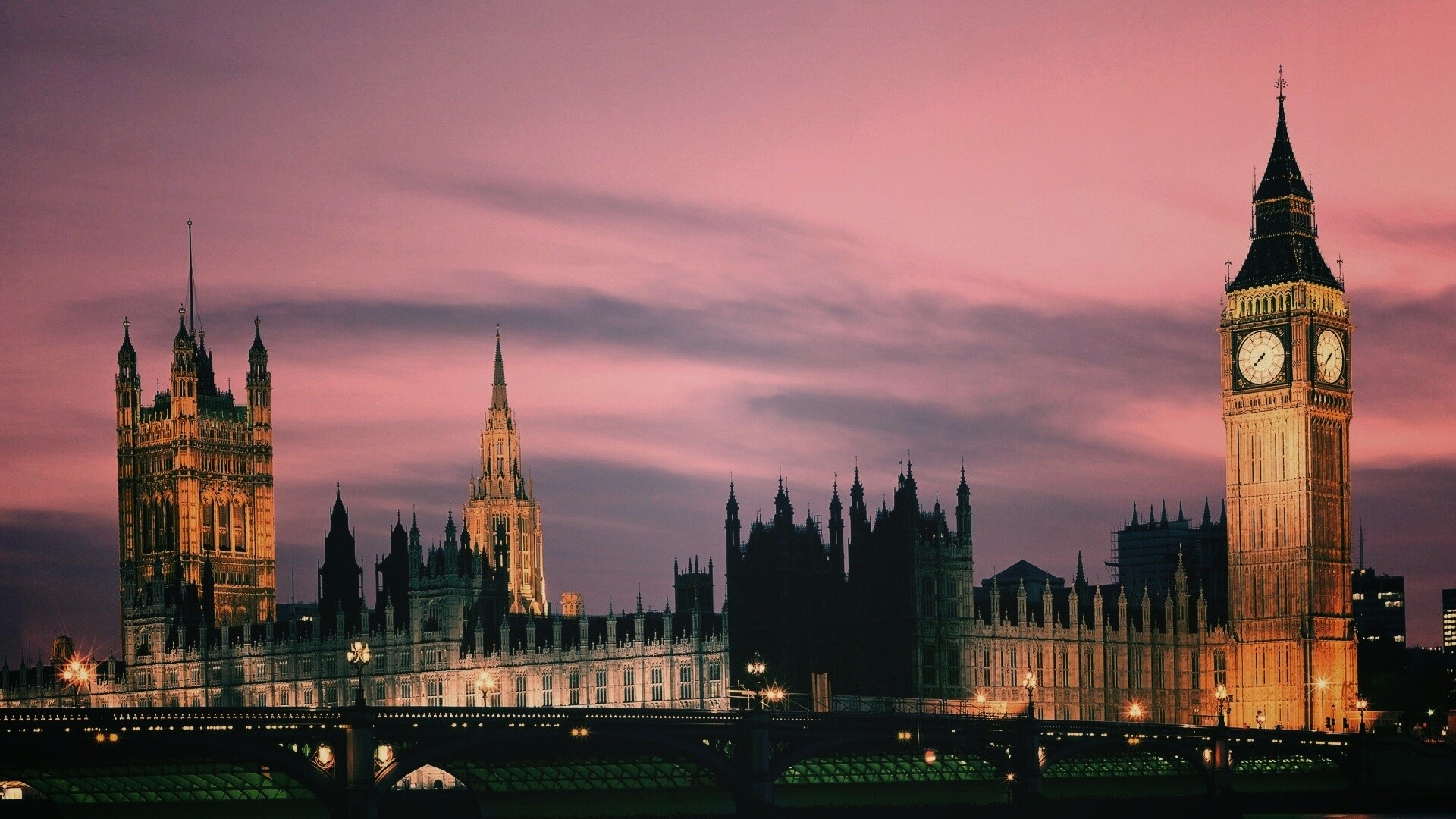 Биг Бен и здание парламента ночью обои
