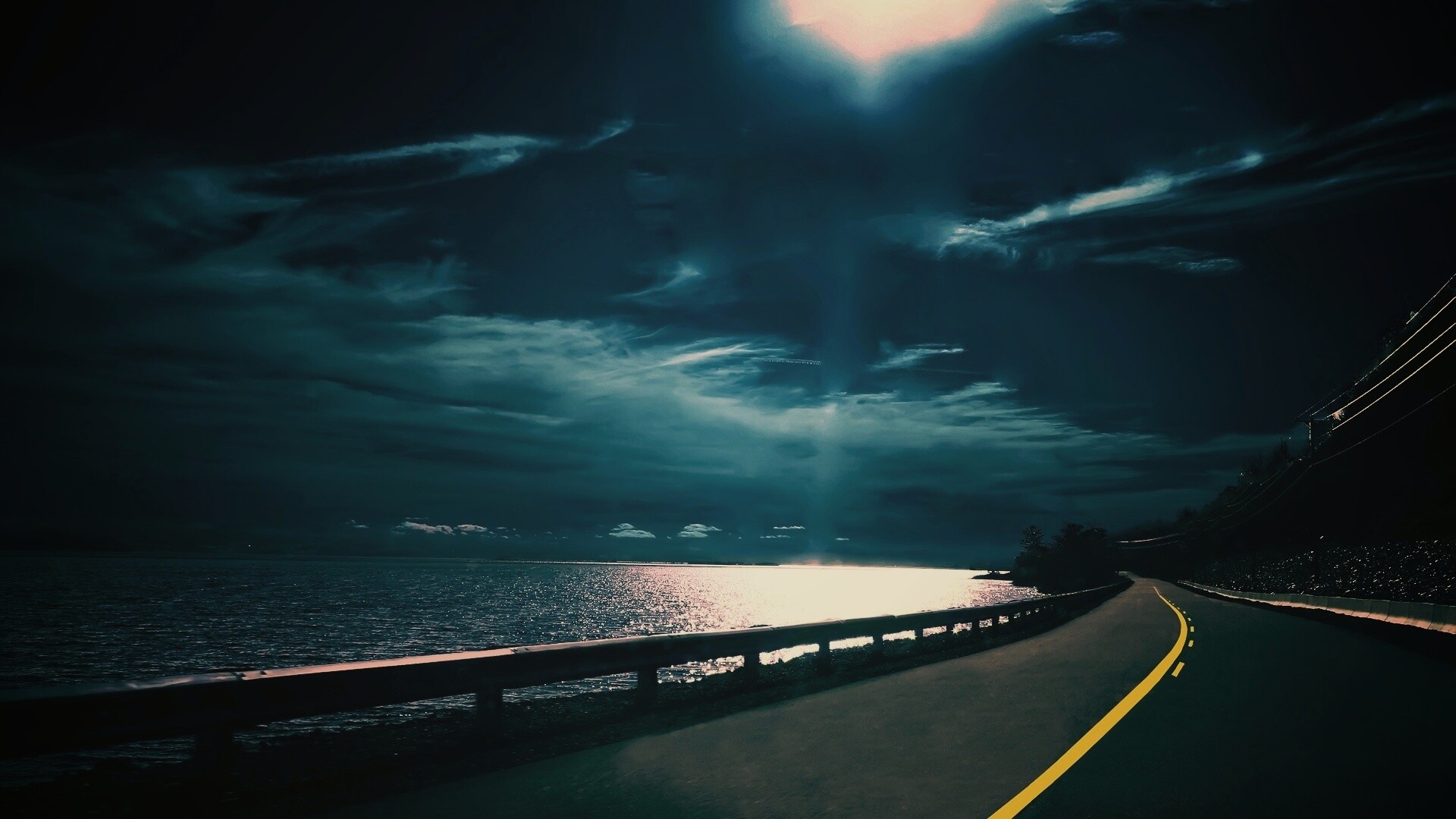 Ночная дорога обои