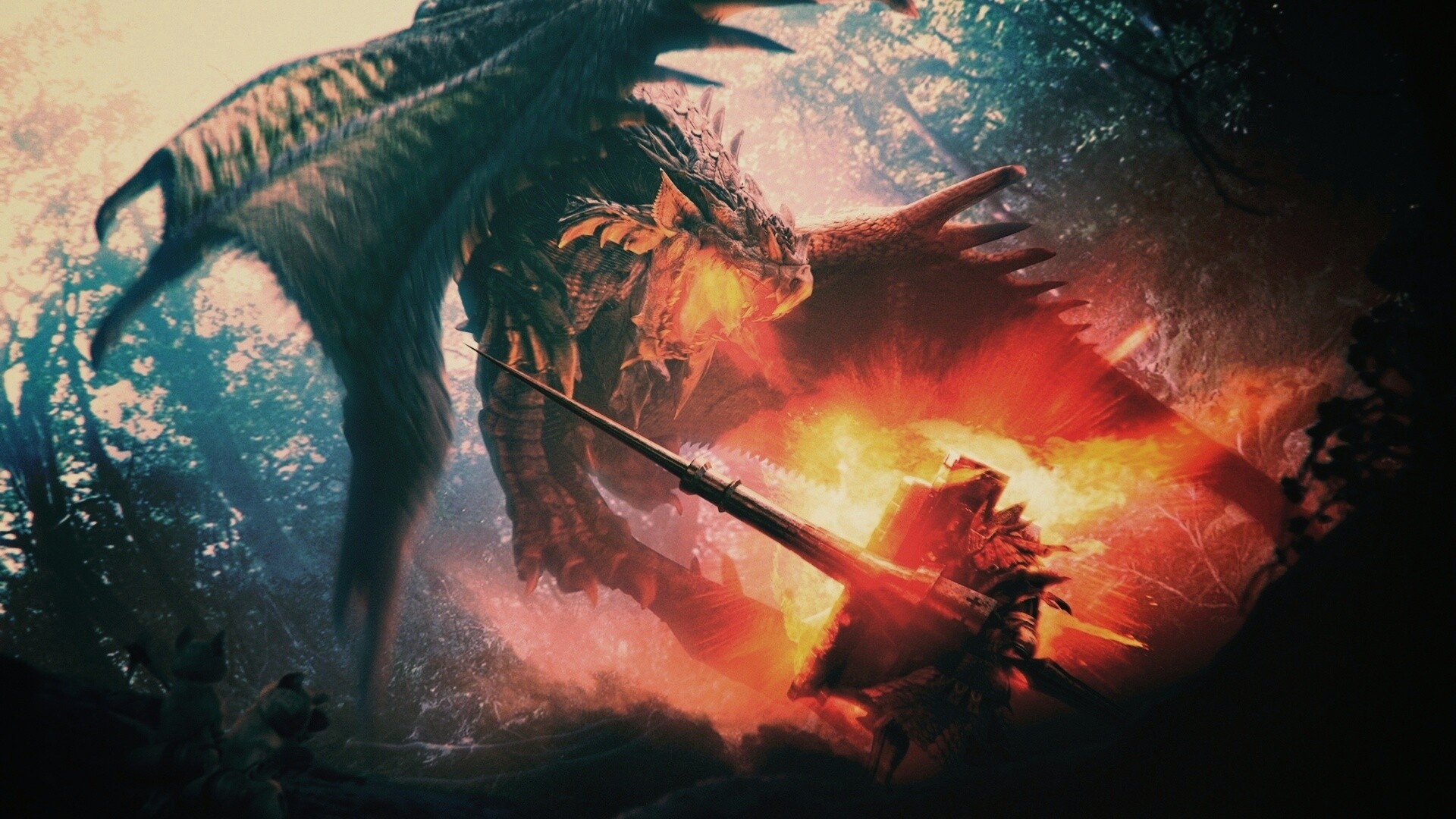 Атакующий дракон обои