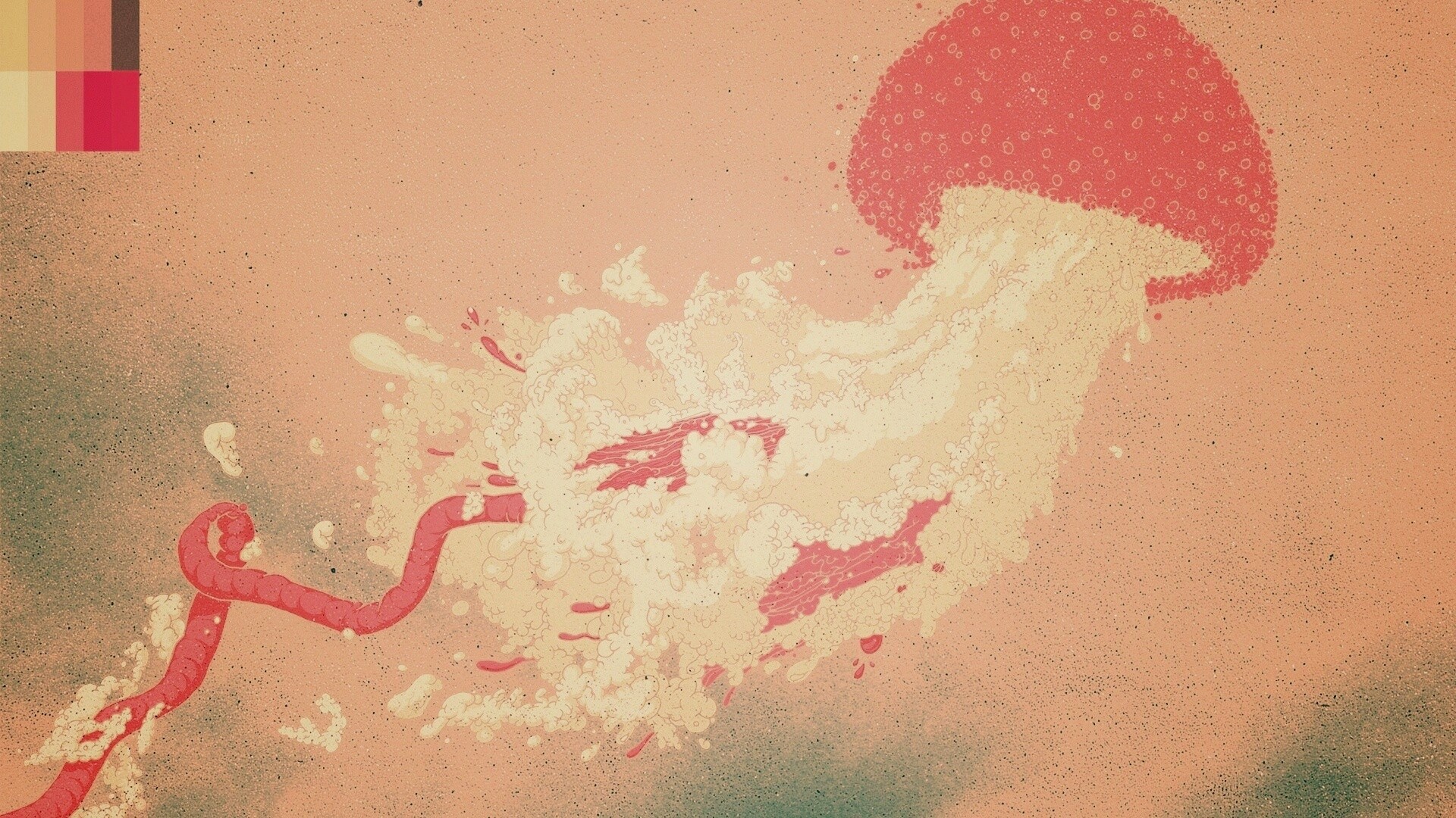 Розовая медуза обои