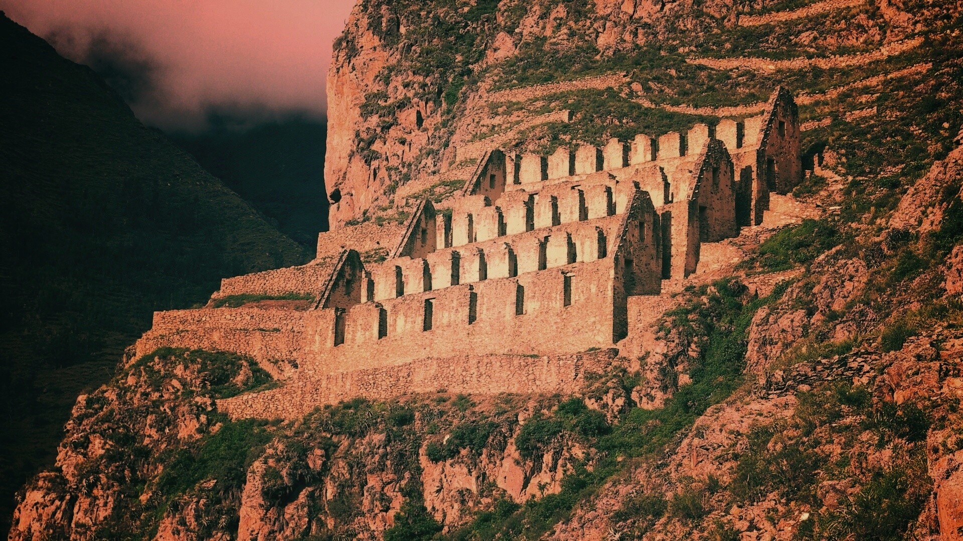 Руины в скалах Перу обои
