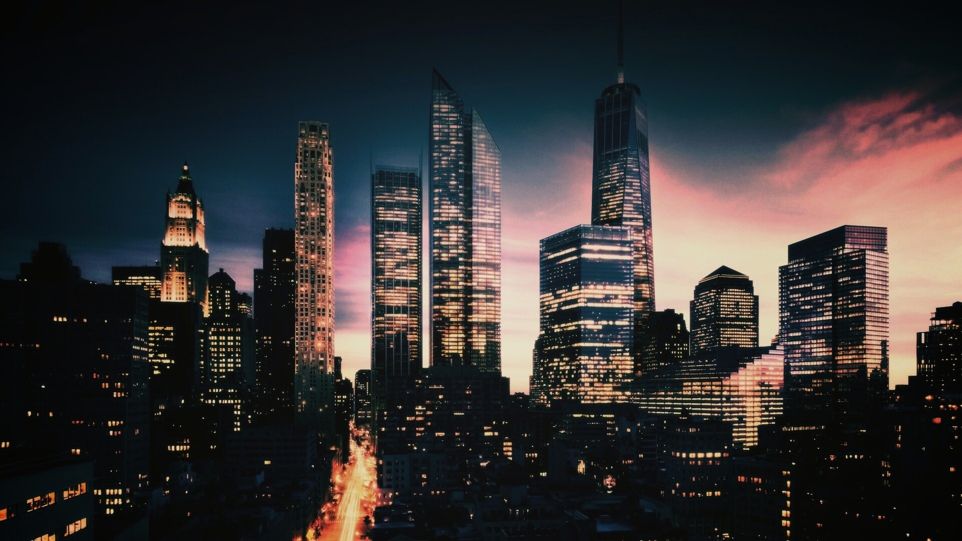 Ночной город обои