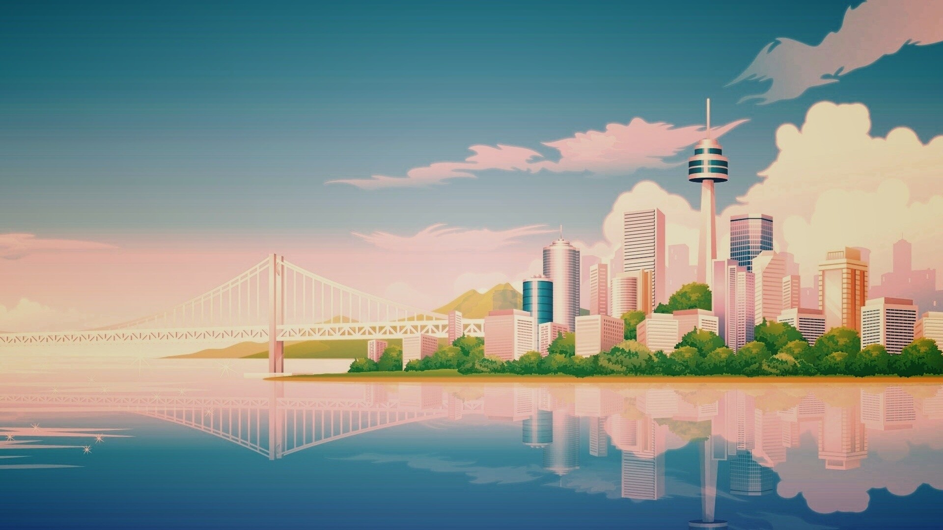 Рисунок города обои