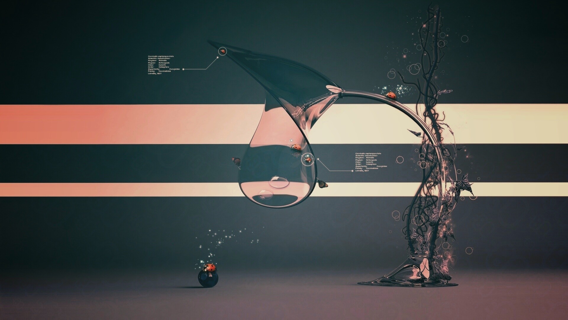 Футуристическая стеклянная лампа обои