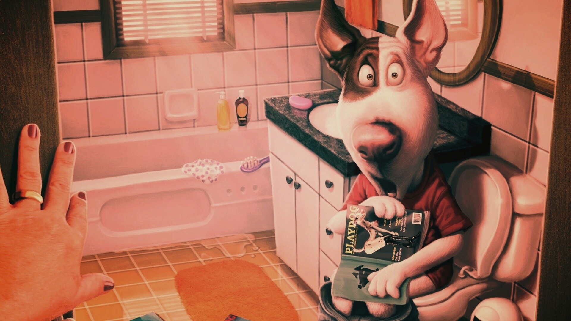 Мастурбирующий пес спалился обои