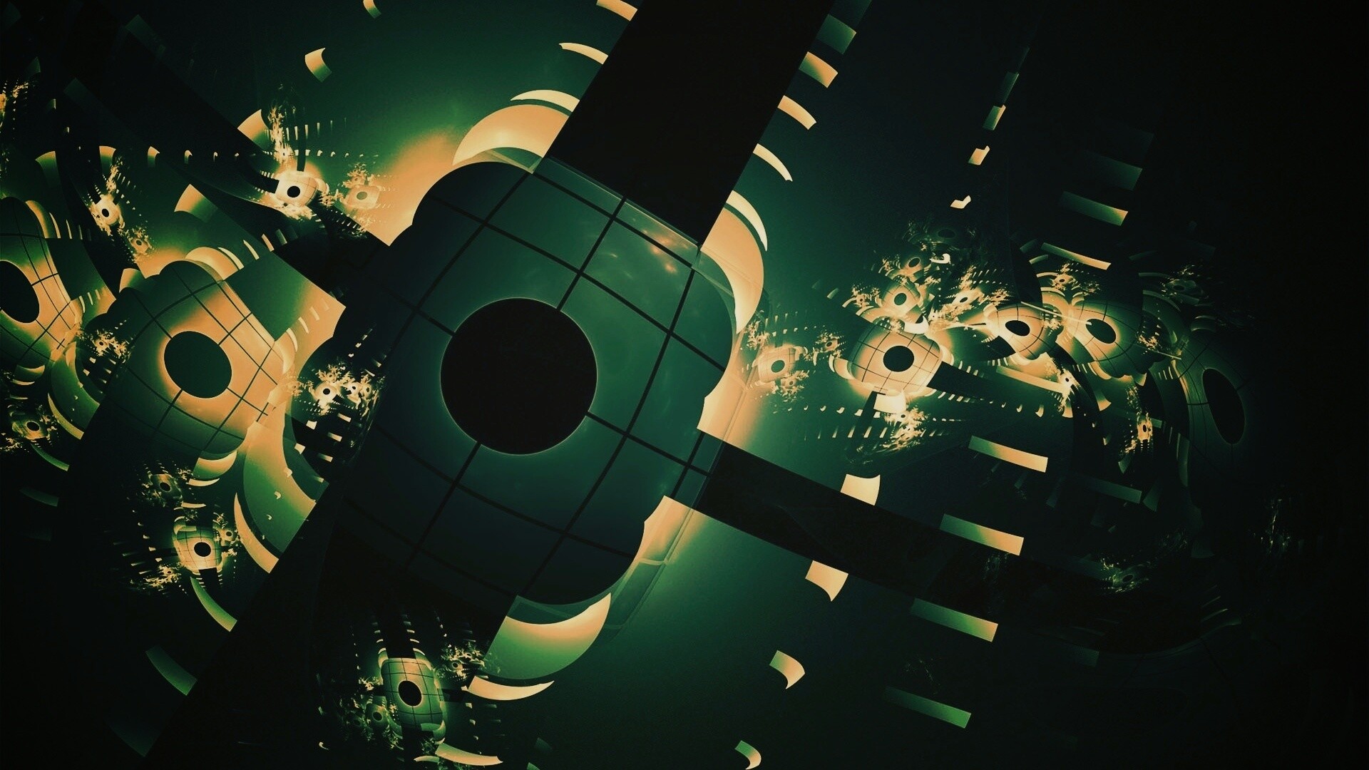 Абстрактные темно-зеленые фигуры обои