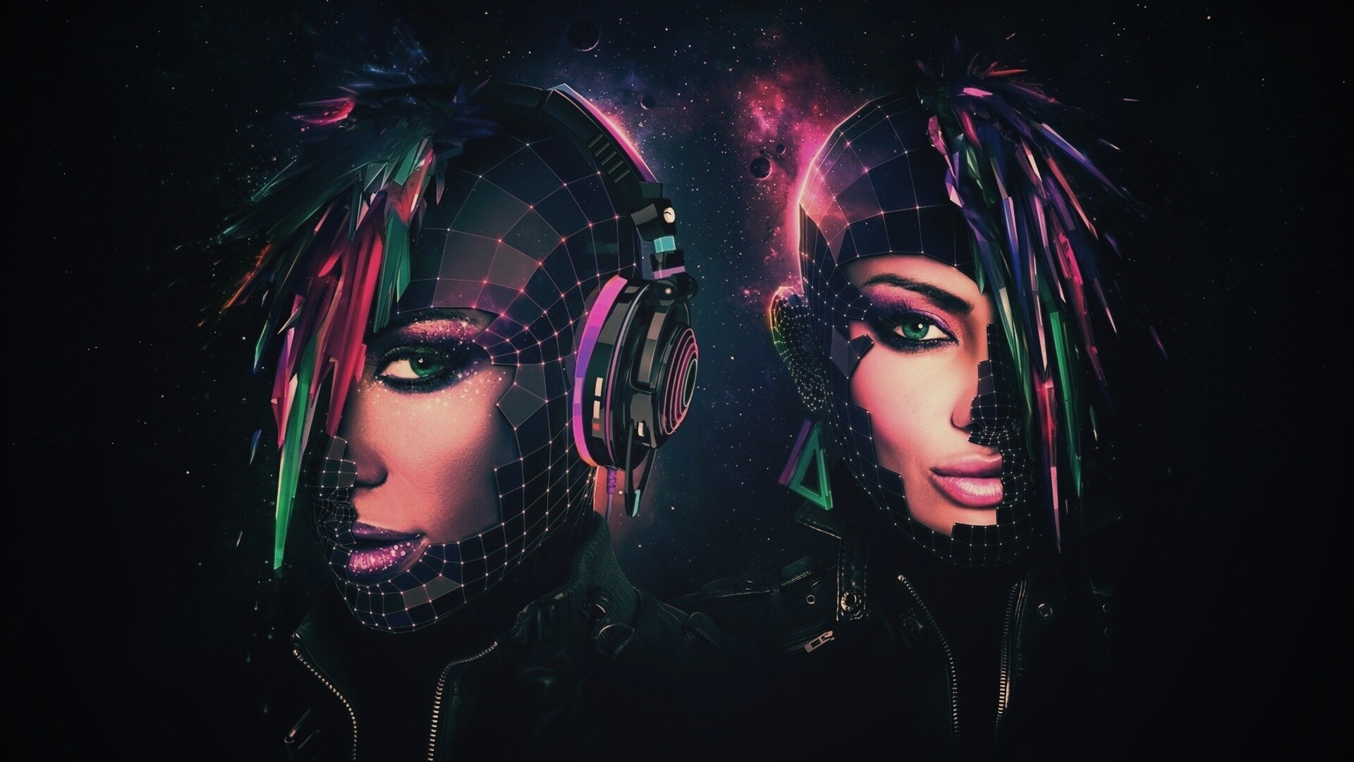 Кристаллические девушки из компьютерного мира обои