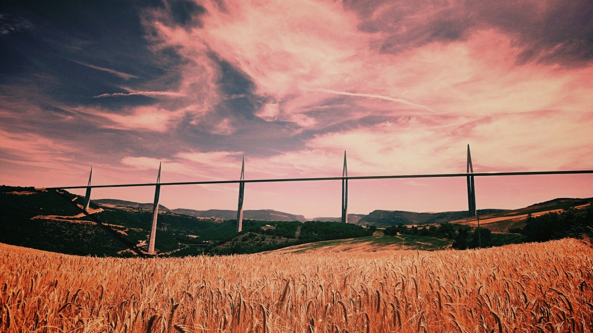 Мост над долиной обои