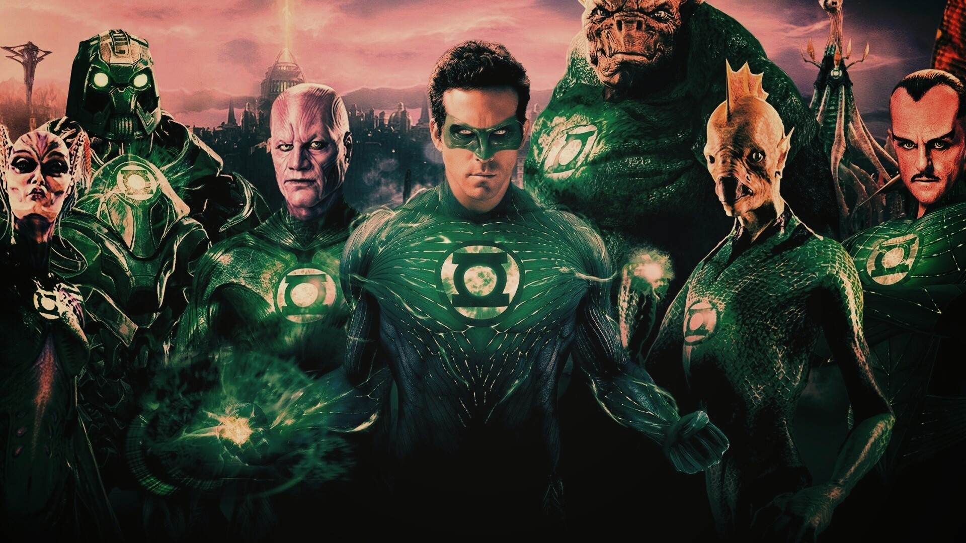 Зелёные фонари обои