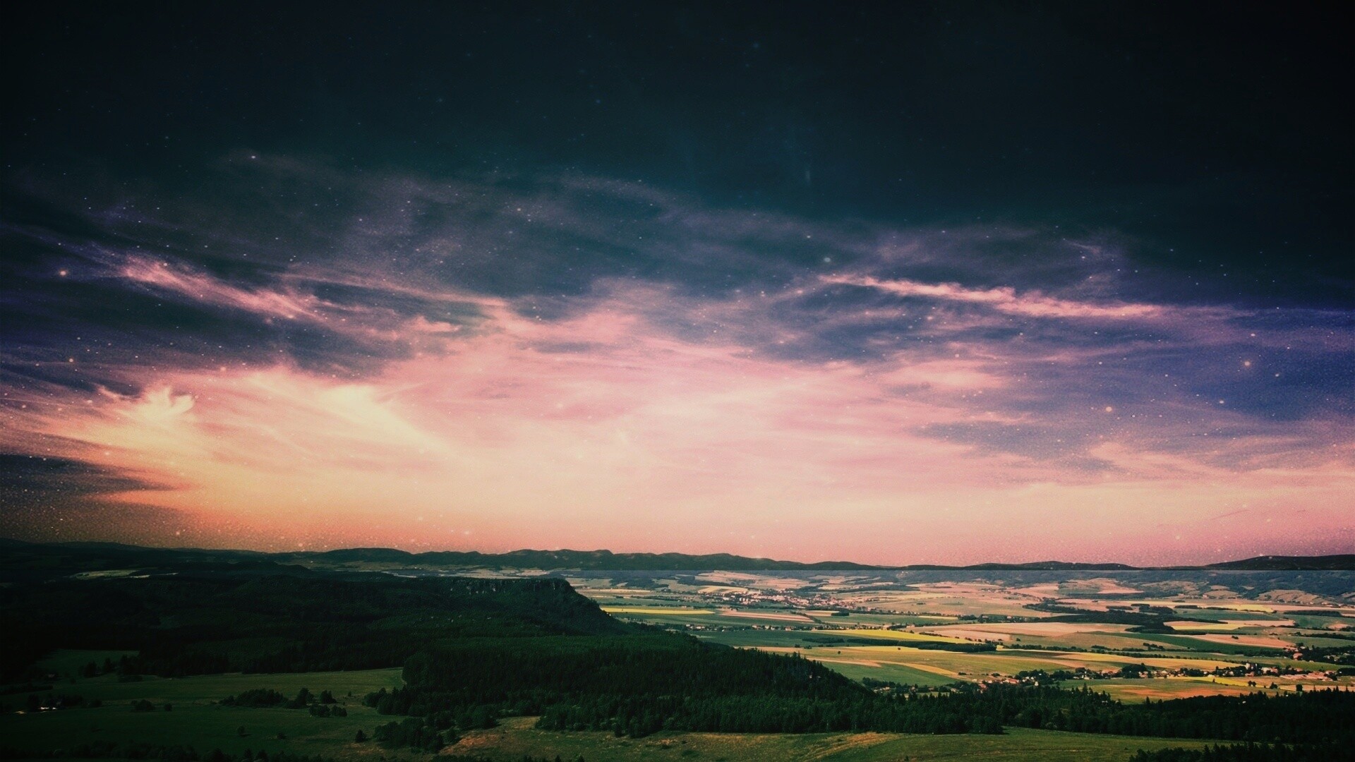 Вид на равнину обои