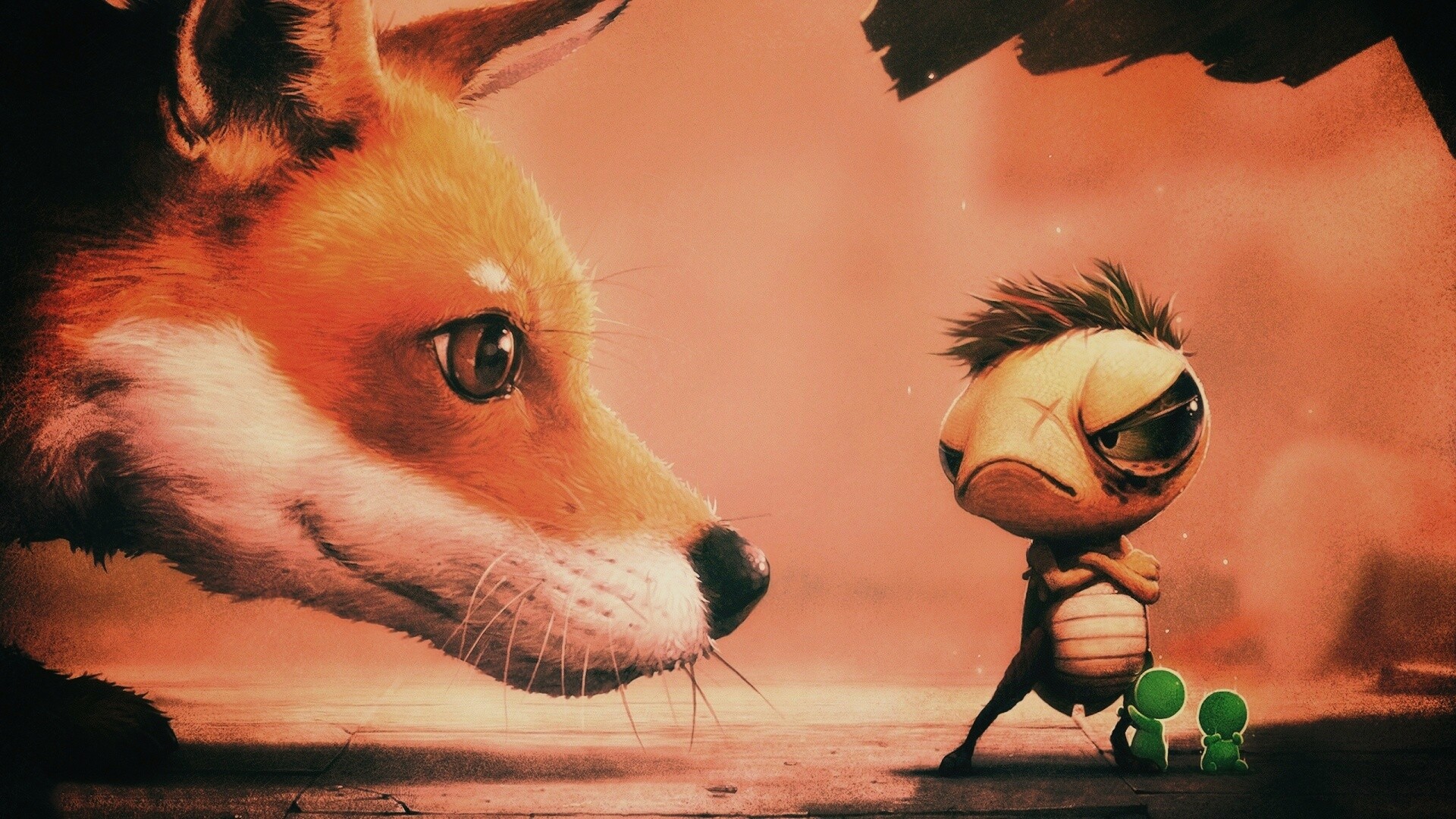 Лиса и жук обои