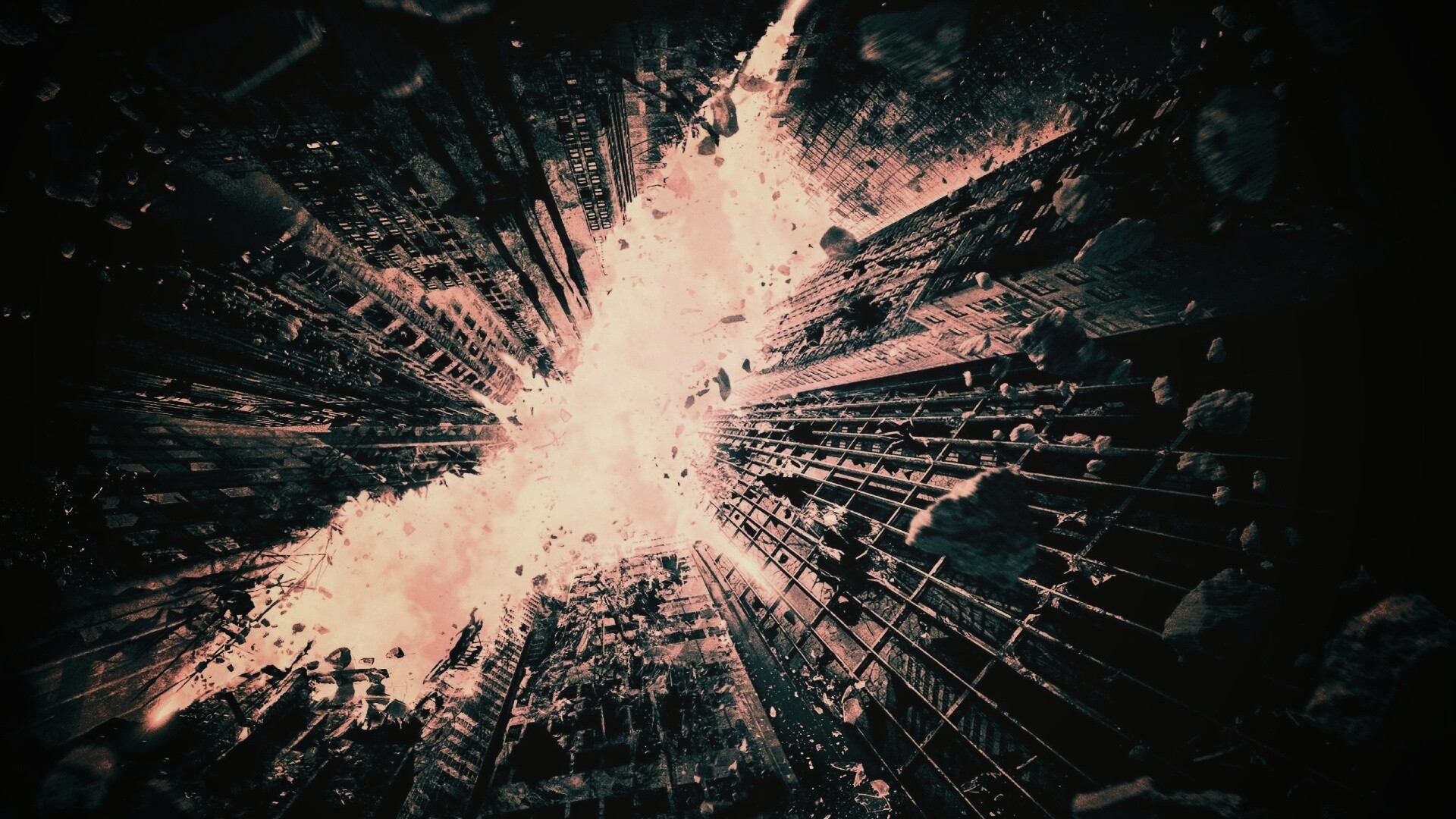 Темный рыцарь среди рушащегося мира обои