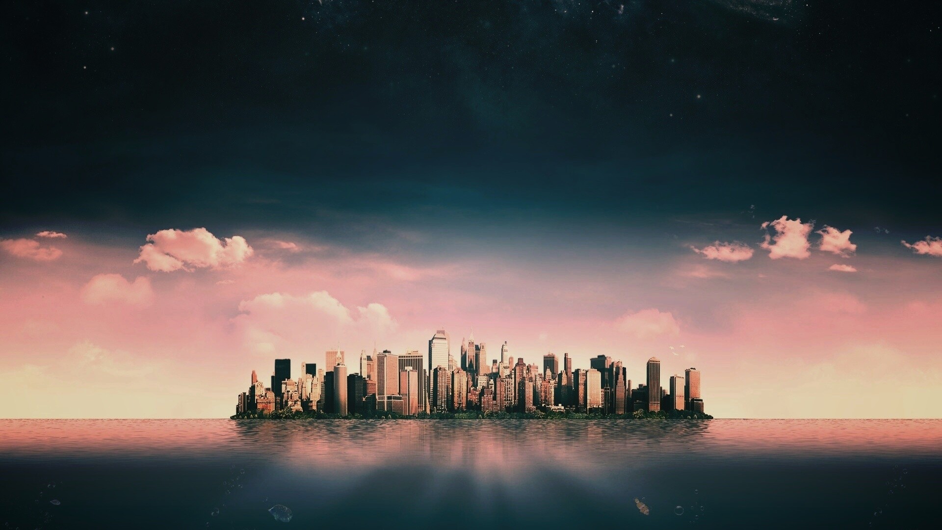 Город на острове обои