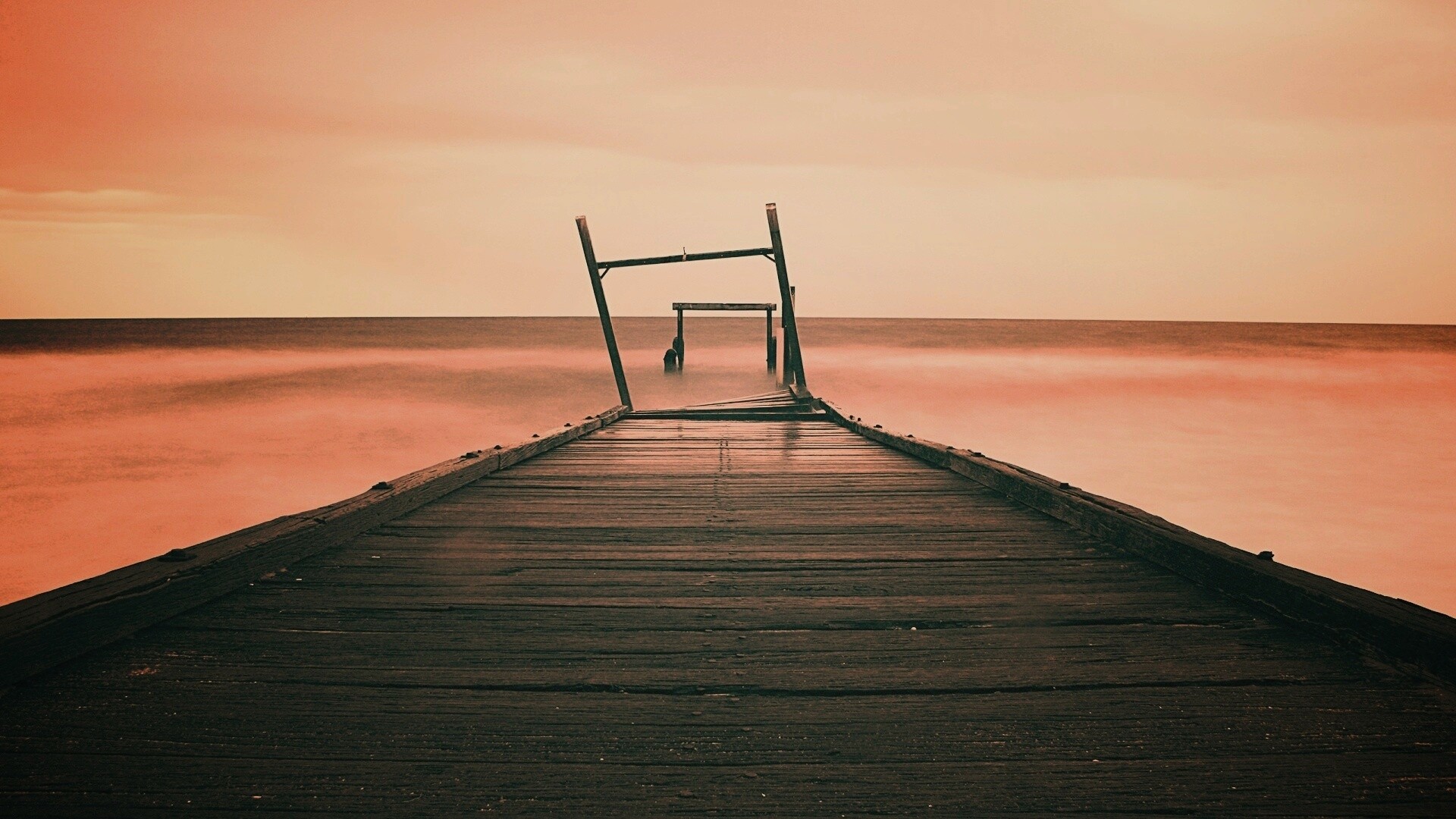 Мостки до горизонта обои