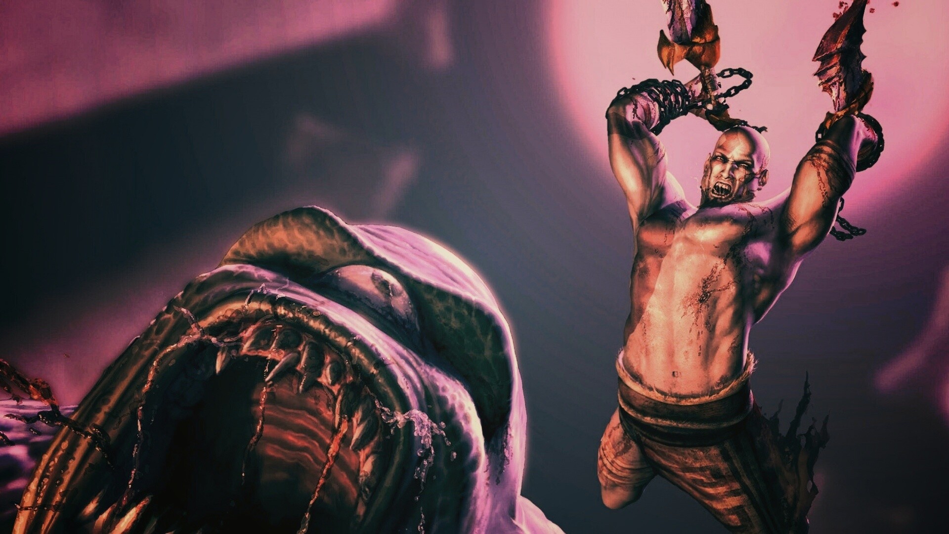 Кратос против монстра обои