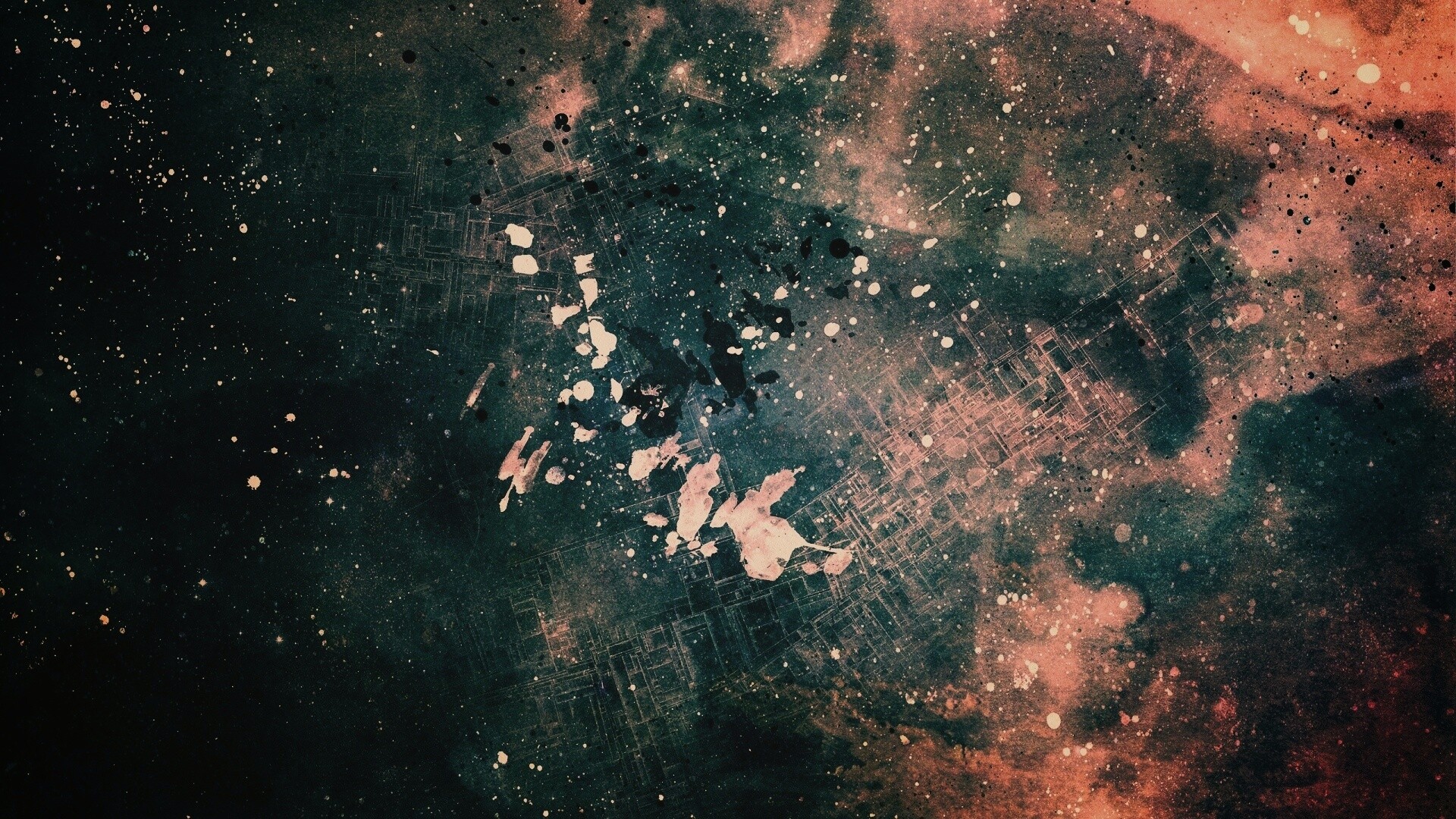 Паттер из красок и штрихов обои