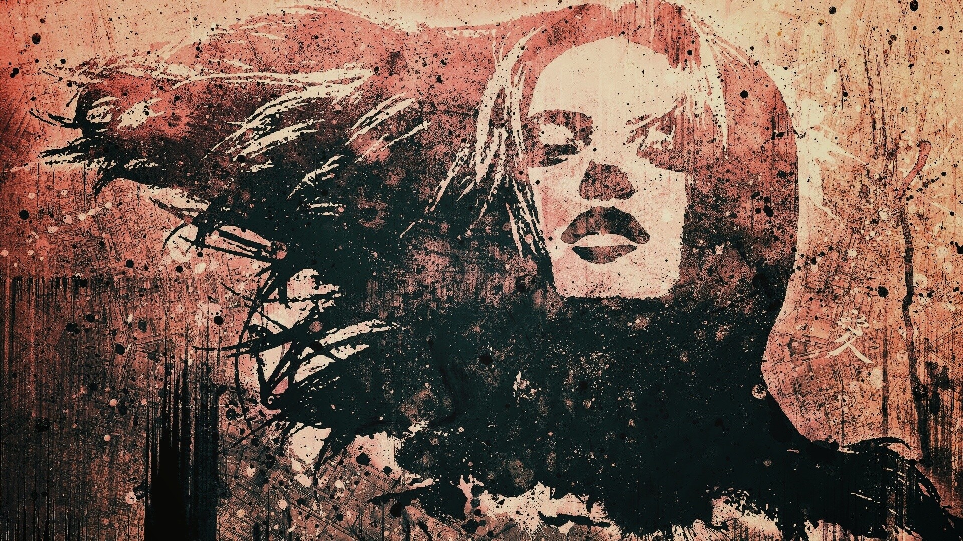 Стильный коллаж с девушкой обои