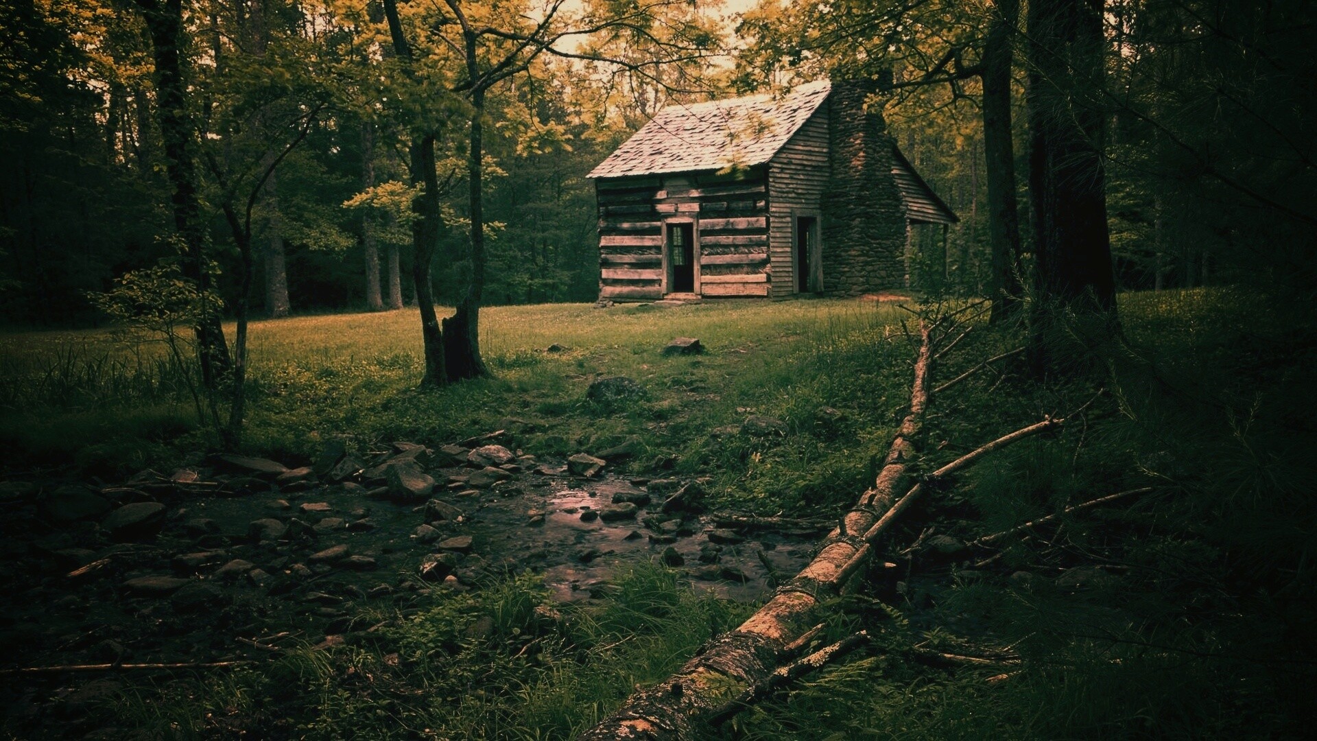 Домик в лесу обои