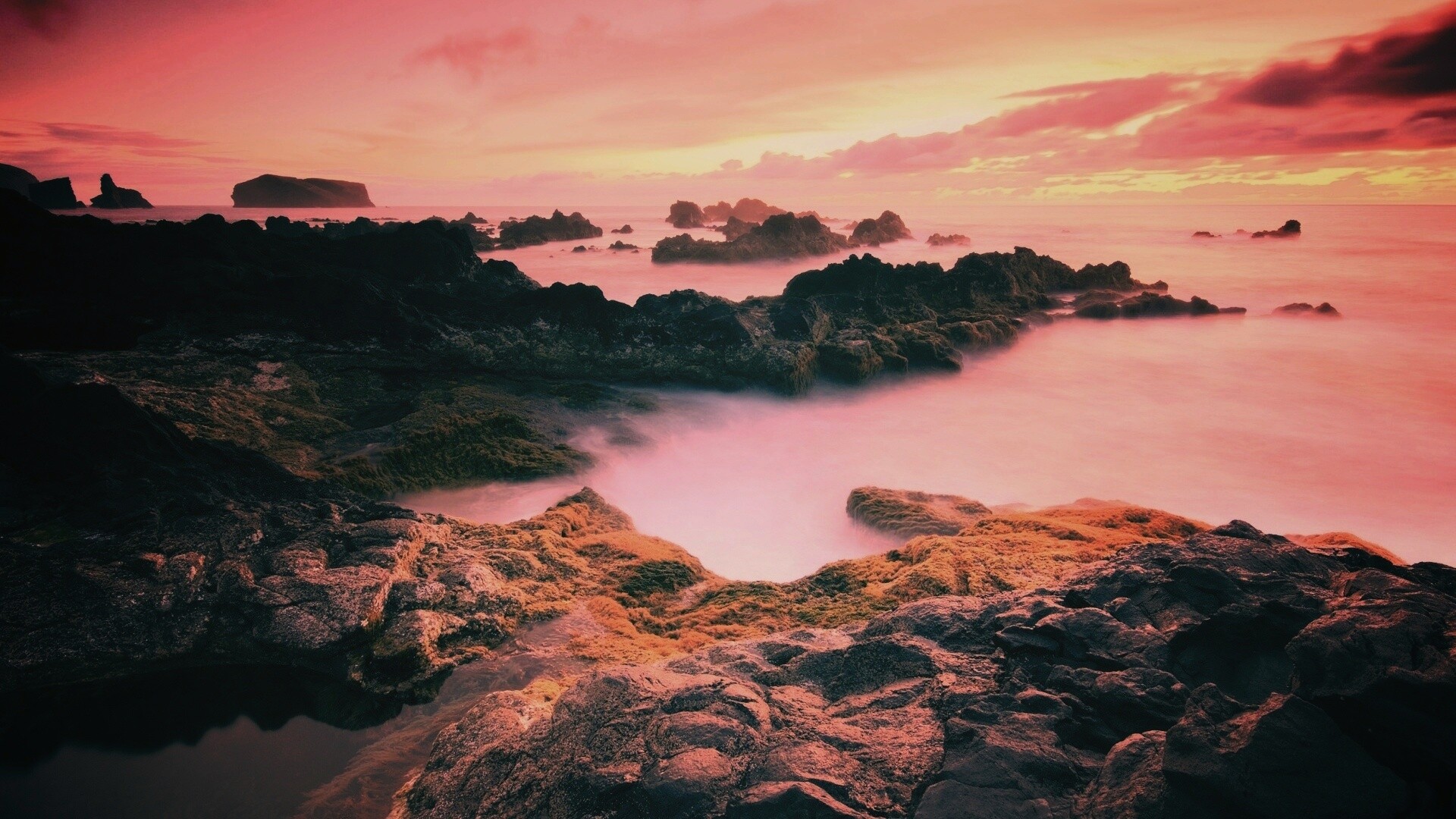 Острова в тумане обои