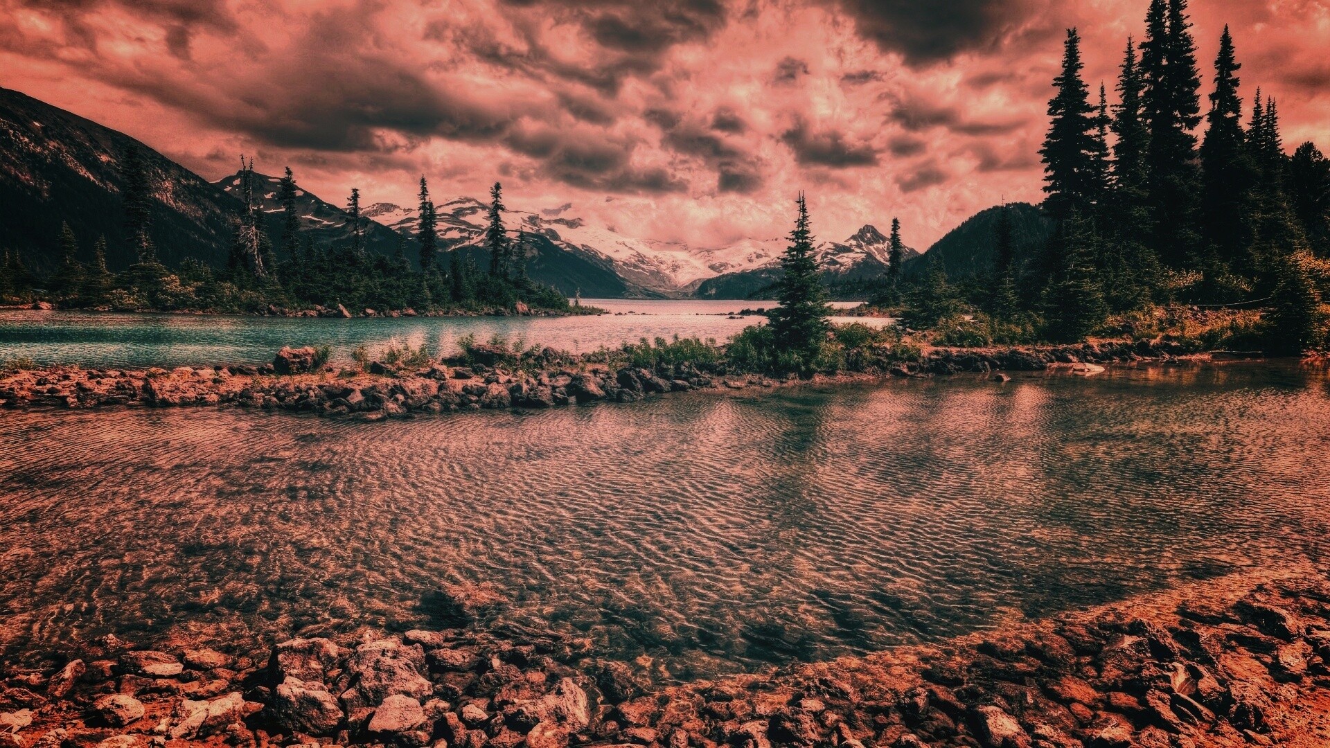 Горная река обои