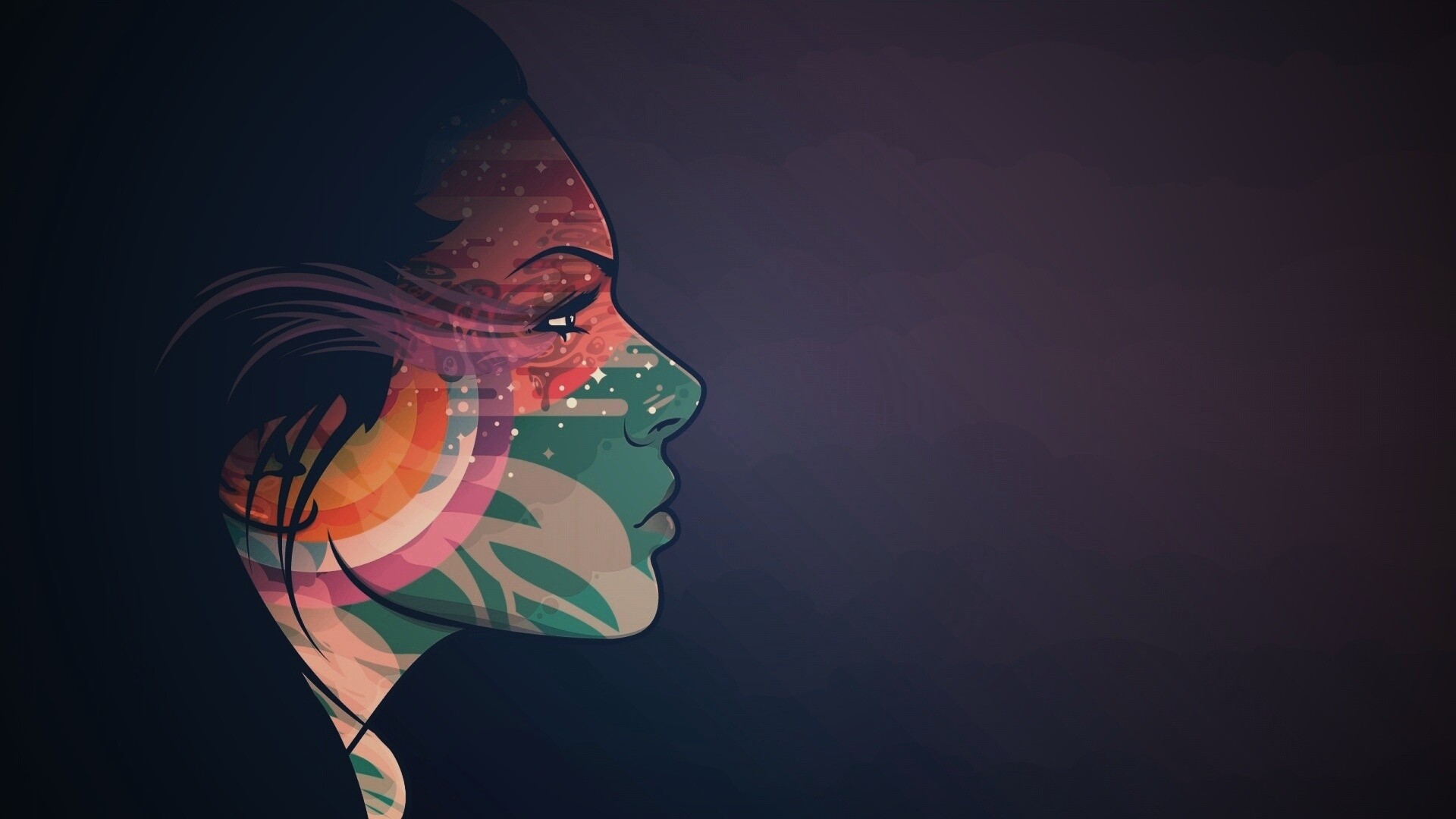 Профиль девушки обои