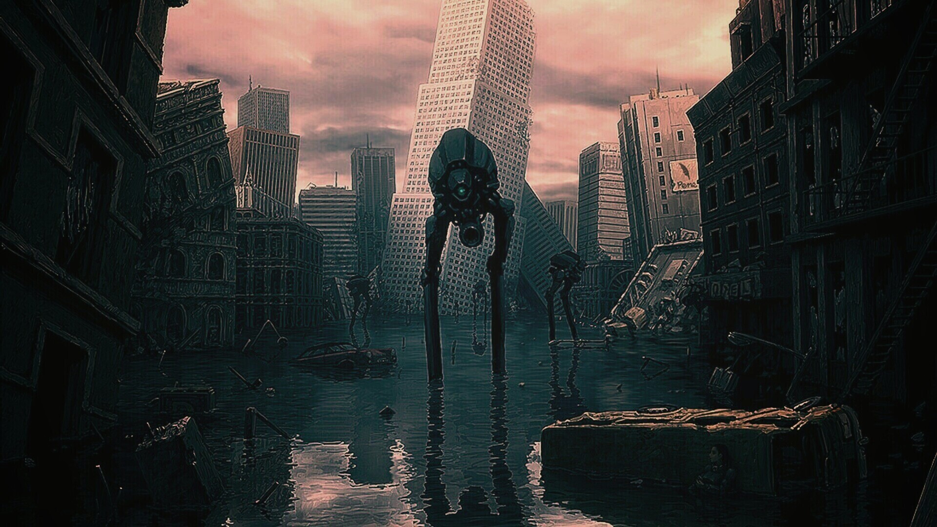 Постапокалиптический город обои